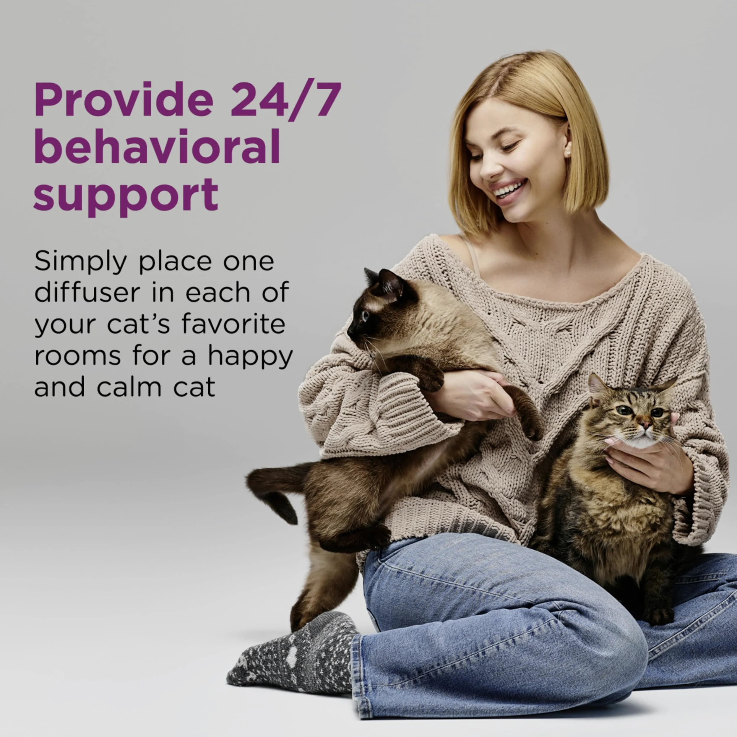 Comfort Zone 3 recambios | Recambios de difusor de feromonas para varios gatos (90 días) para un hogar tranquilo | Recomendado por veterinarios | Detiene la lucha de gatos, reduce la pulverización,
