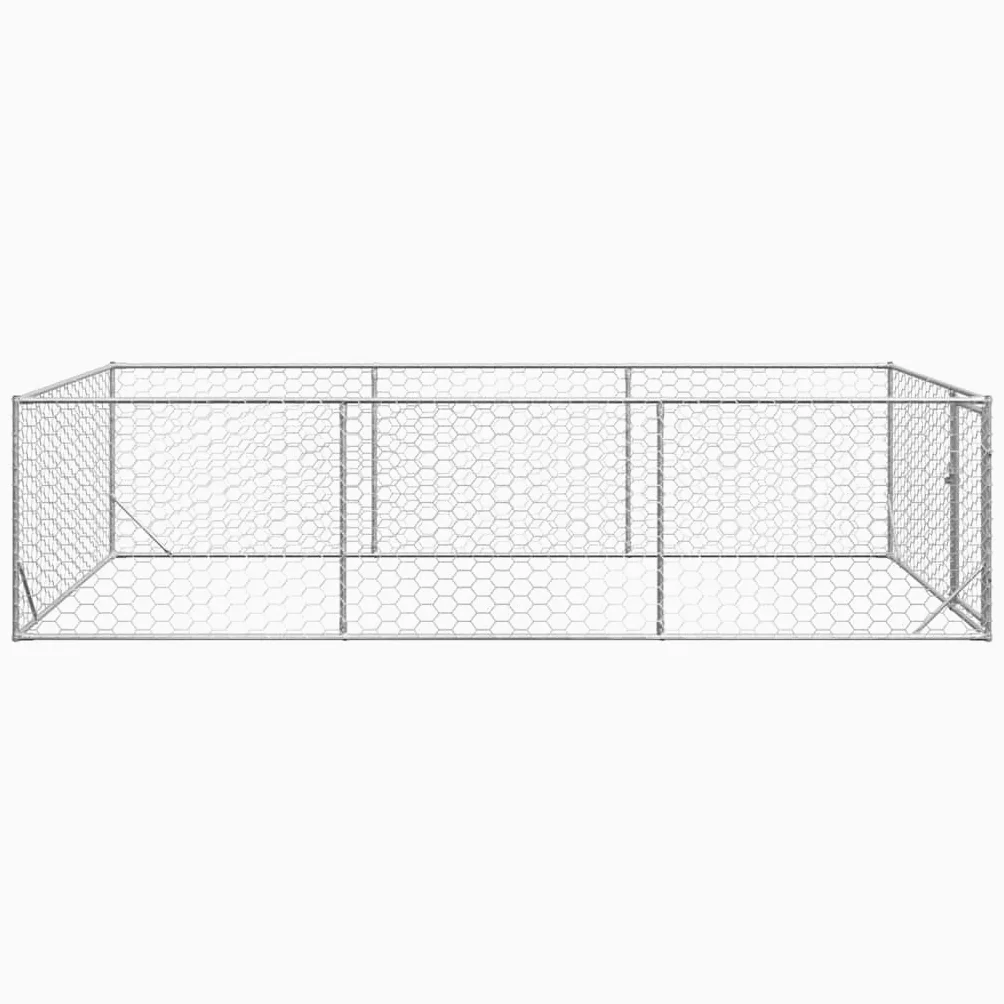 vidaXL Caseta para Perros de Exterior con Puerta 2x4x1 m de Acero