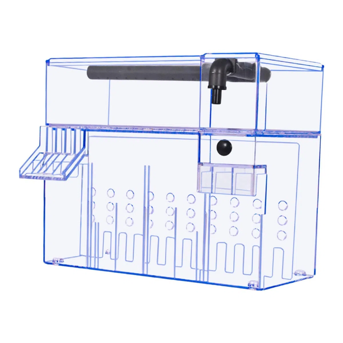 Qianly Caja de Filtro para Acuario Eficiente con Filtro de Doble Capa de Goteo Caja Colgante Transparente de Tortuga Accesorio para Acuario con Aislamiento D, 26 Cm X 13.5 Cm X