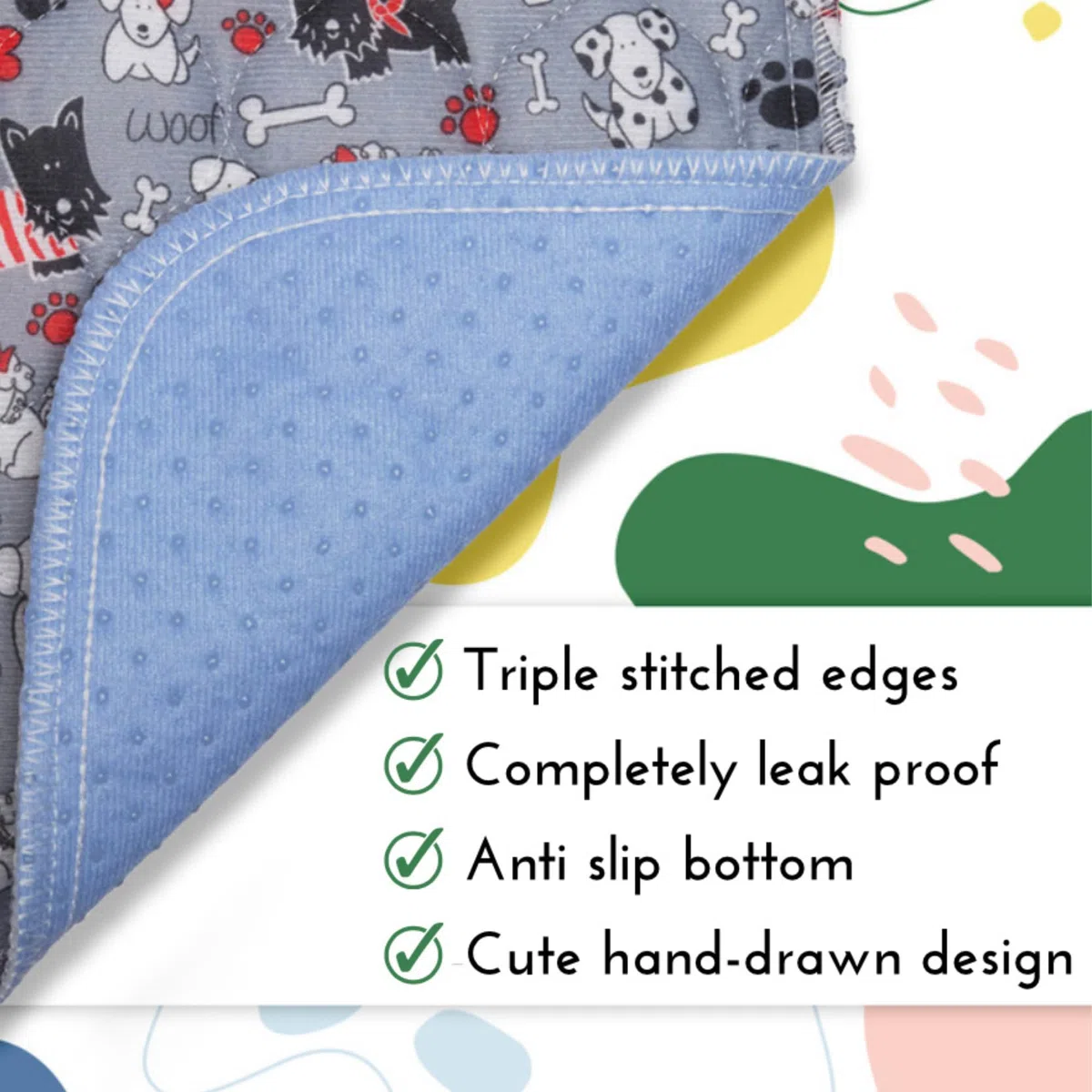 Caldwell's Pet Supply Co. Lavables, Dos Paquetes Potty Pad, Extra Grandes Cojines absorbentes Reutilizables para Puppy Potty Training, incontinencia, a Prueba de Agua, a Prueba de Fugas y Absorbente