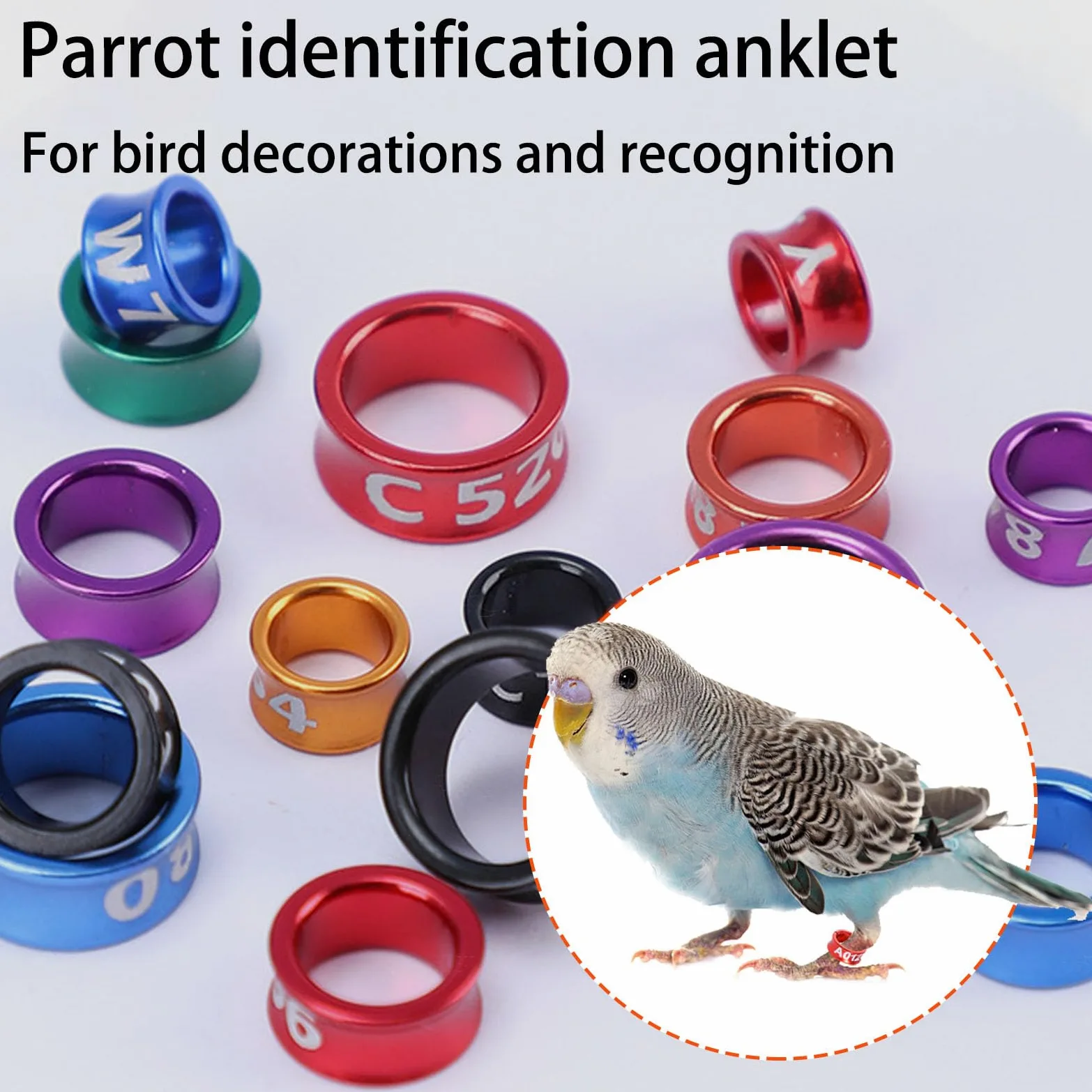 Anillos de Pierna de pájaros de Aluminio de 100 pcs Anillos Cerrados de Palomas ldentificantes Anillos de Entrenamiento de pájaros de Metal Anillos para piernas para Palomas, Loros, peonías