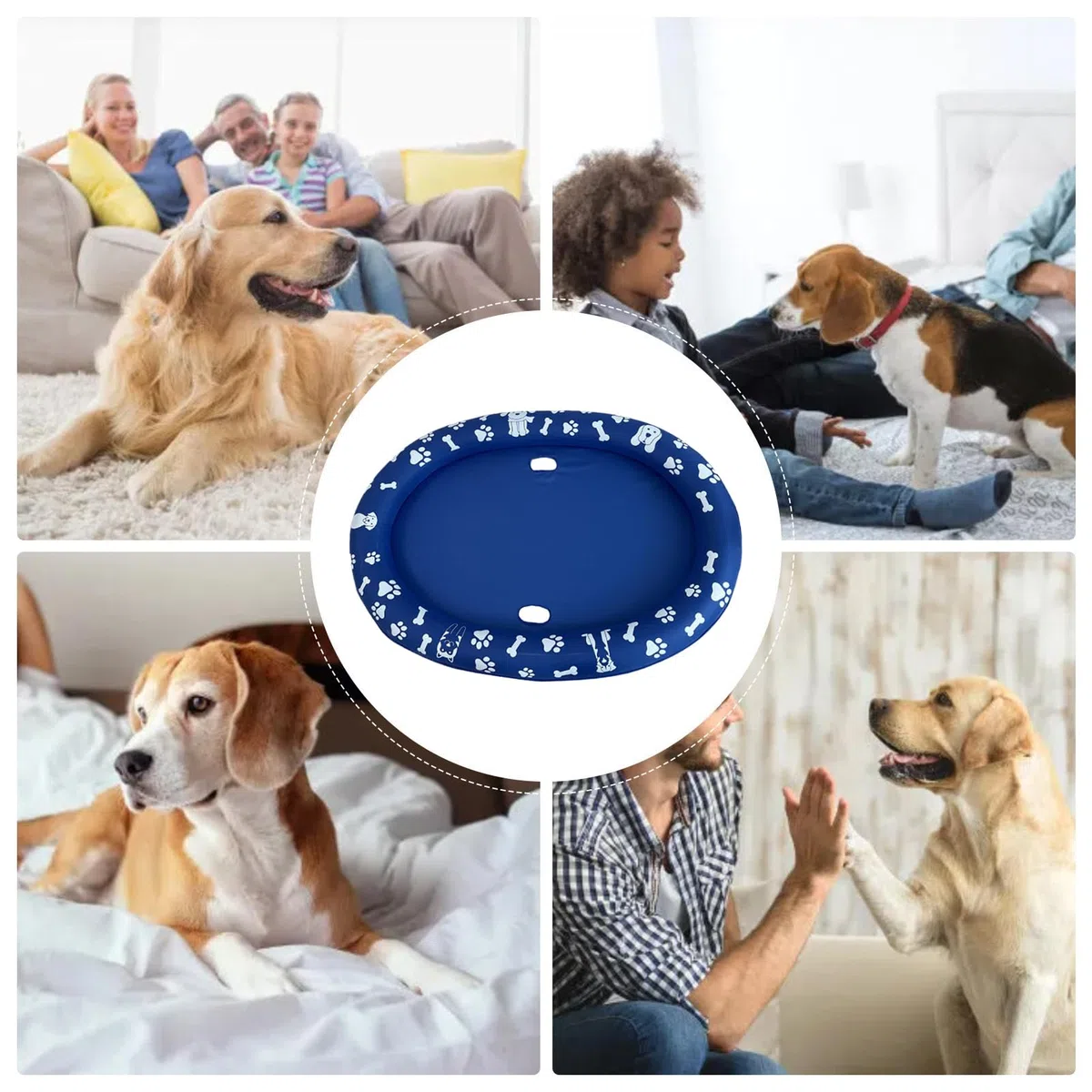 Bañera Para Perros Plegable Antideslizante Antirrayas Flotador Aseo Mascota | Ducha Para Perros Patio Lago Flotante Río Tubing Accesorio Kayak Cachorro Entrenamiento Juego Agua Infantil Playa