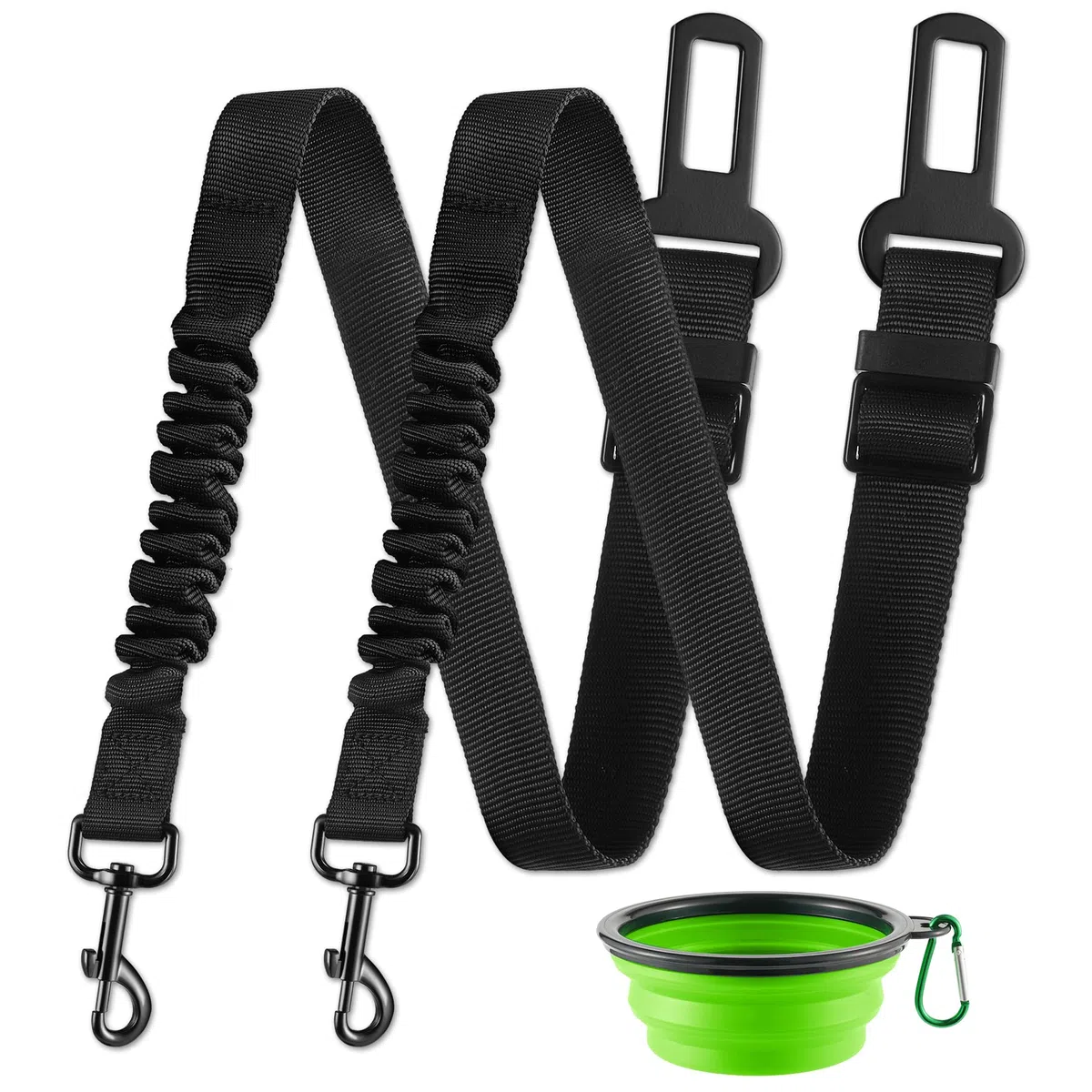 LivTee Cinturón de seguridad para perro, juego de 2 unidades, arnés retráctil ajustable y cómodo, cinturón de seguridad para perro, cinturones de seguridad elásticos de nailon para mascotas,