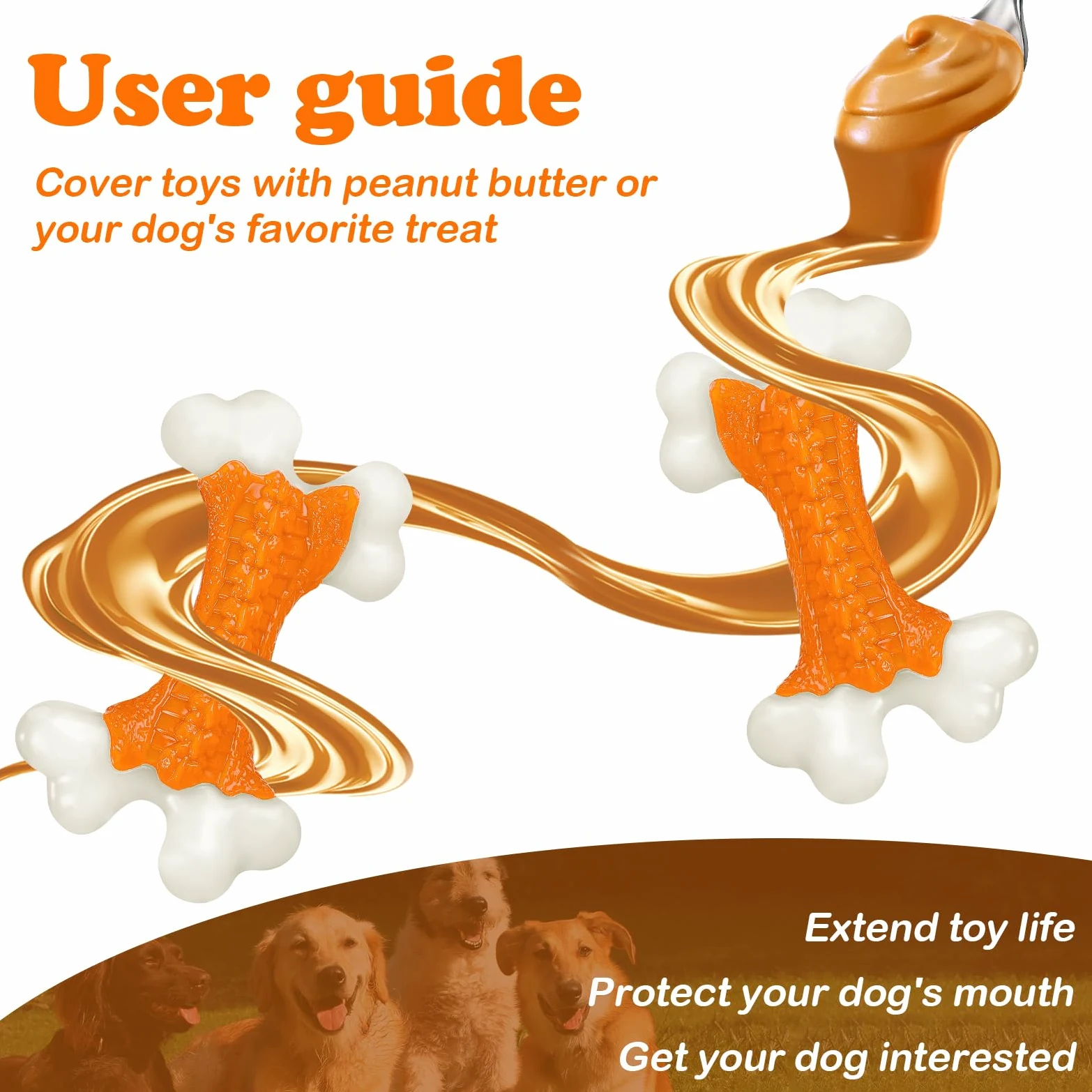 Kseroo Juguetes resistentes para perros, juguetes para perros para masticadores agresivos de raza grande, juguetes masticables agresivos para perros grandes, juguete masticable de hueso de perro,