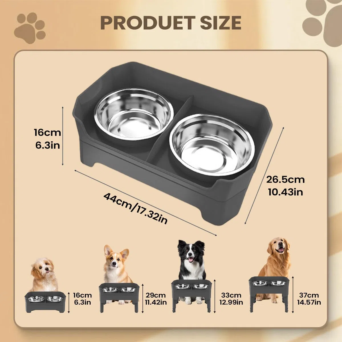 Comederos Elevados para Gatos Estación De Alimentación De Acero Inoxidable | Comederos Con Soporte Para Mascotas Entrenamiento Bebida Cocina Exterior Viaje Camping Patio Trasero