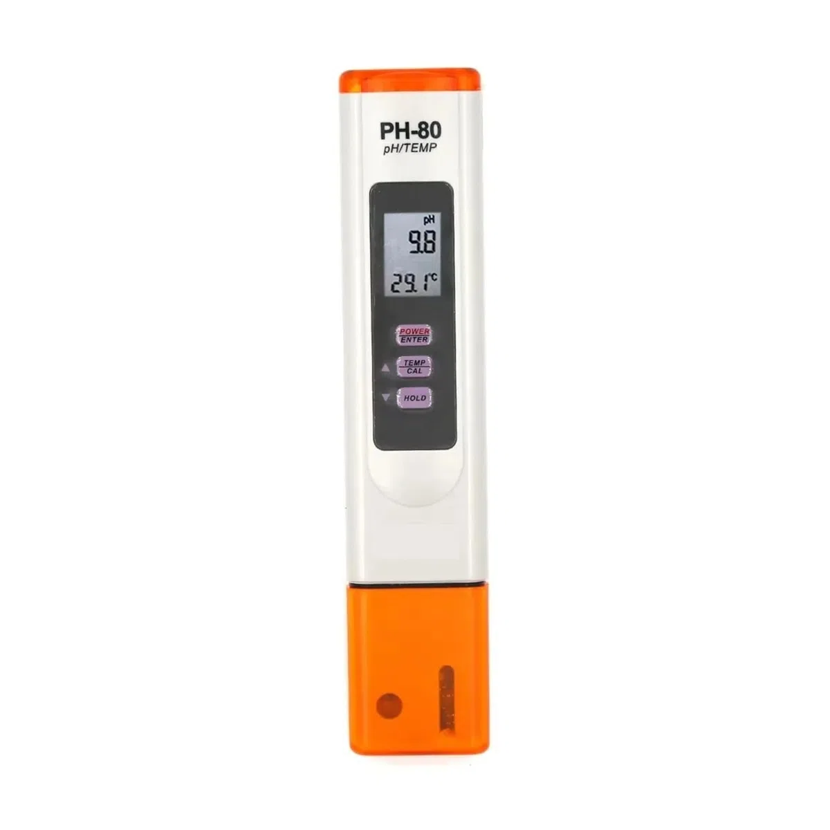 BASSFLY Probador de Agua, Medidor Digital de Temperatura y pH PH-80 con función calibración automática, comprobador Calidad del Agua, Resistente al Acuario, Piscina
