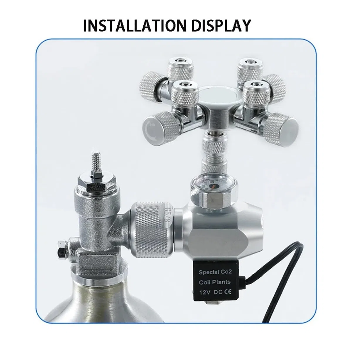 Separador de CO2 for Acuario multicanal Acero Inoxidable, válvula retención, generador for pecera, Accesorios reguladores(W02-02)
