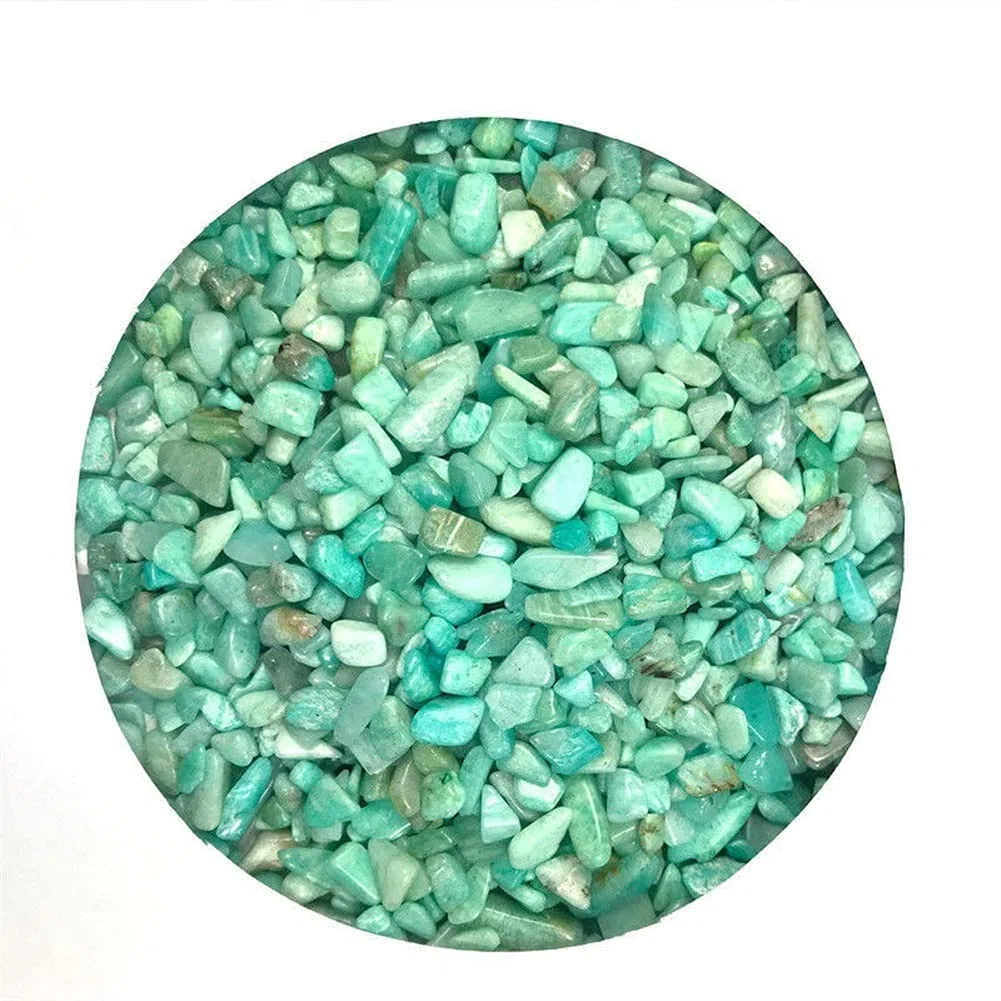 50g de Grava de Cristal Natural de amazonita, desmagnetizador de pecera, Cristal de Piedra Natural Ornamental