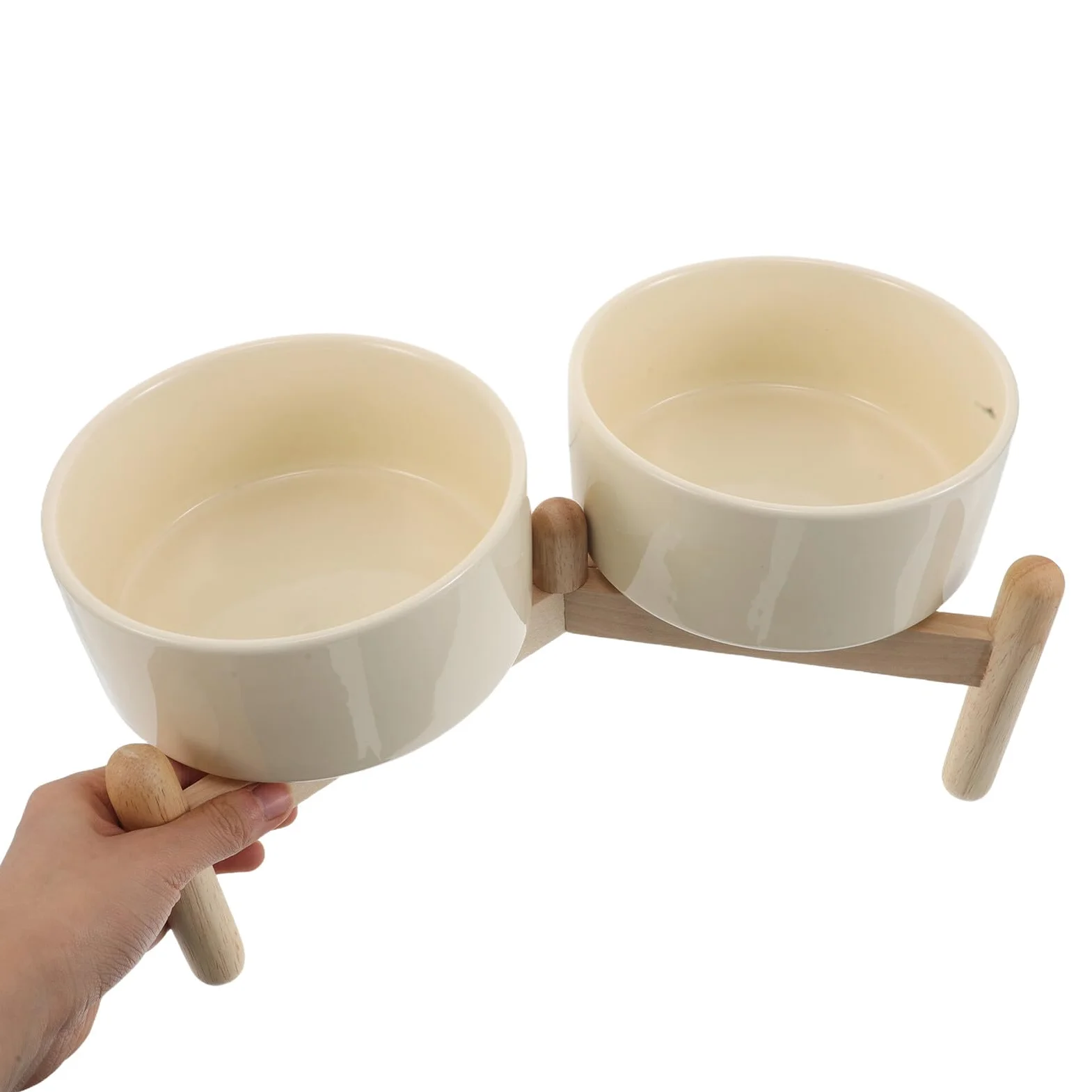 Comedero Alto para Mascotas De 850 Ml Comedero Elevado para Perros Soporte para para Mascotas Bebedero De Madera para Perros