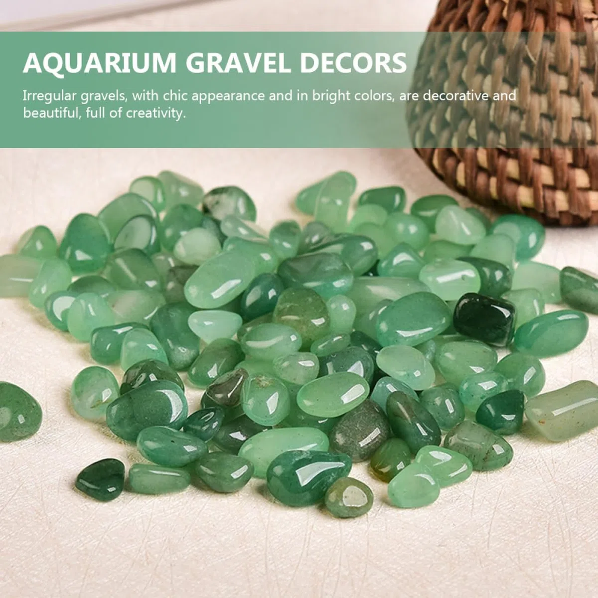 POPETPOP Piedras Ornamentales Verdes para Acuario y Jardín, Grava Irregular Resistente Diseño Innovador para Decoración de Peceras y Paisajismo