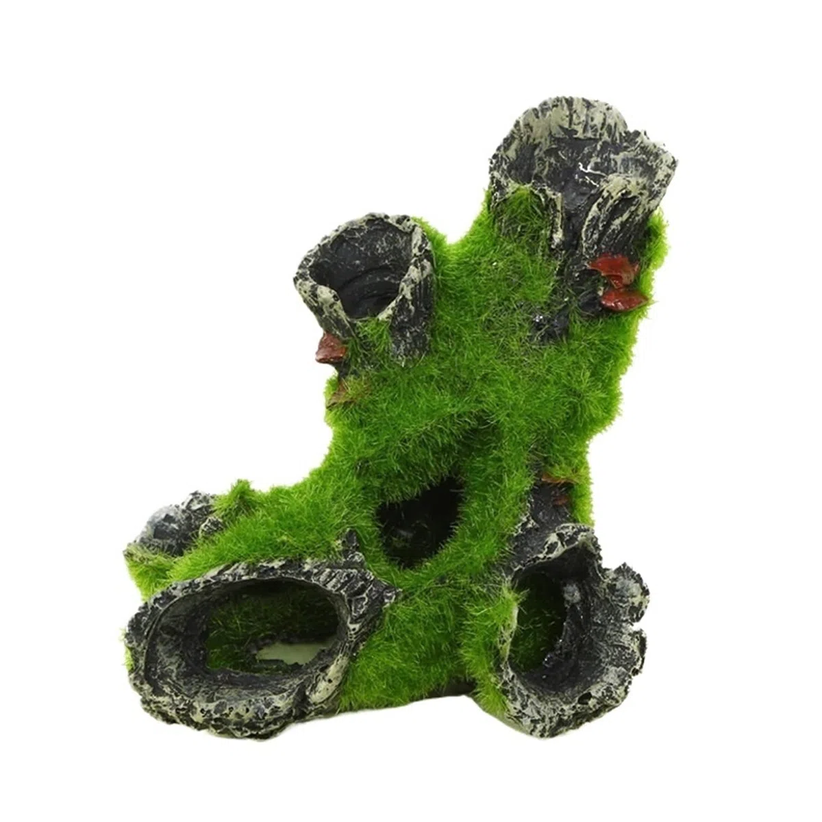 Vista de la montaña del Acuario, Decoración de Resina for Tronco de árbol de Acuario, Cueva for esconder camarones y Peces, Gris, 16x10x7cm