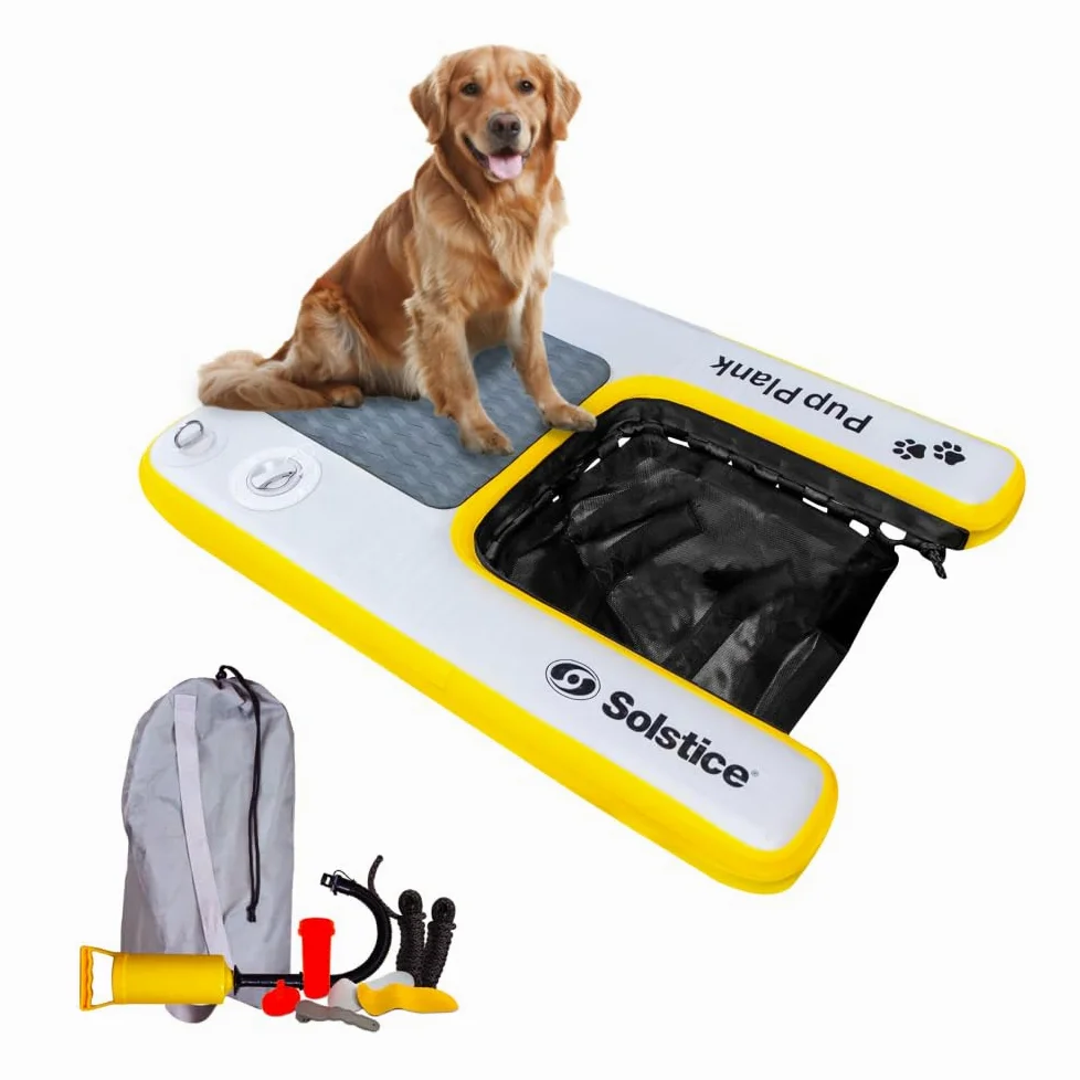 Solstice Tablón Inflable para Cachorros, rampa de Agua para Perros para Barcos y muelles, tamaño Mini, Capacidad de 30 Libras, Plataforma Flotante para Mascotas para Lago, río, Playa y Piscina
