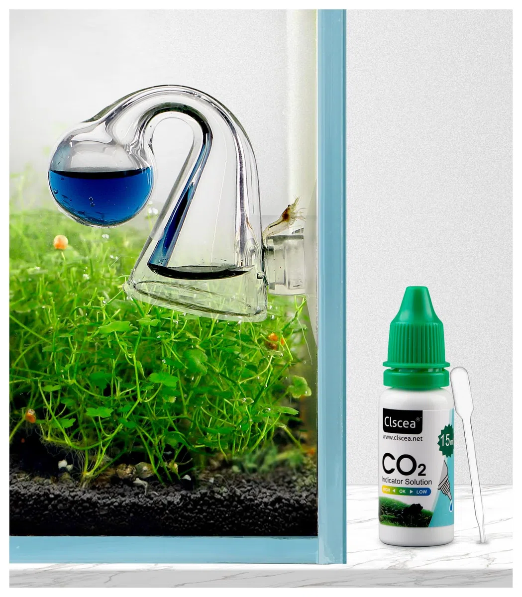 Indicador de CO2 para acuario (comprobador de cristal + 15 ml)