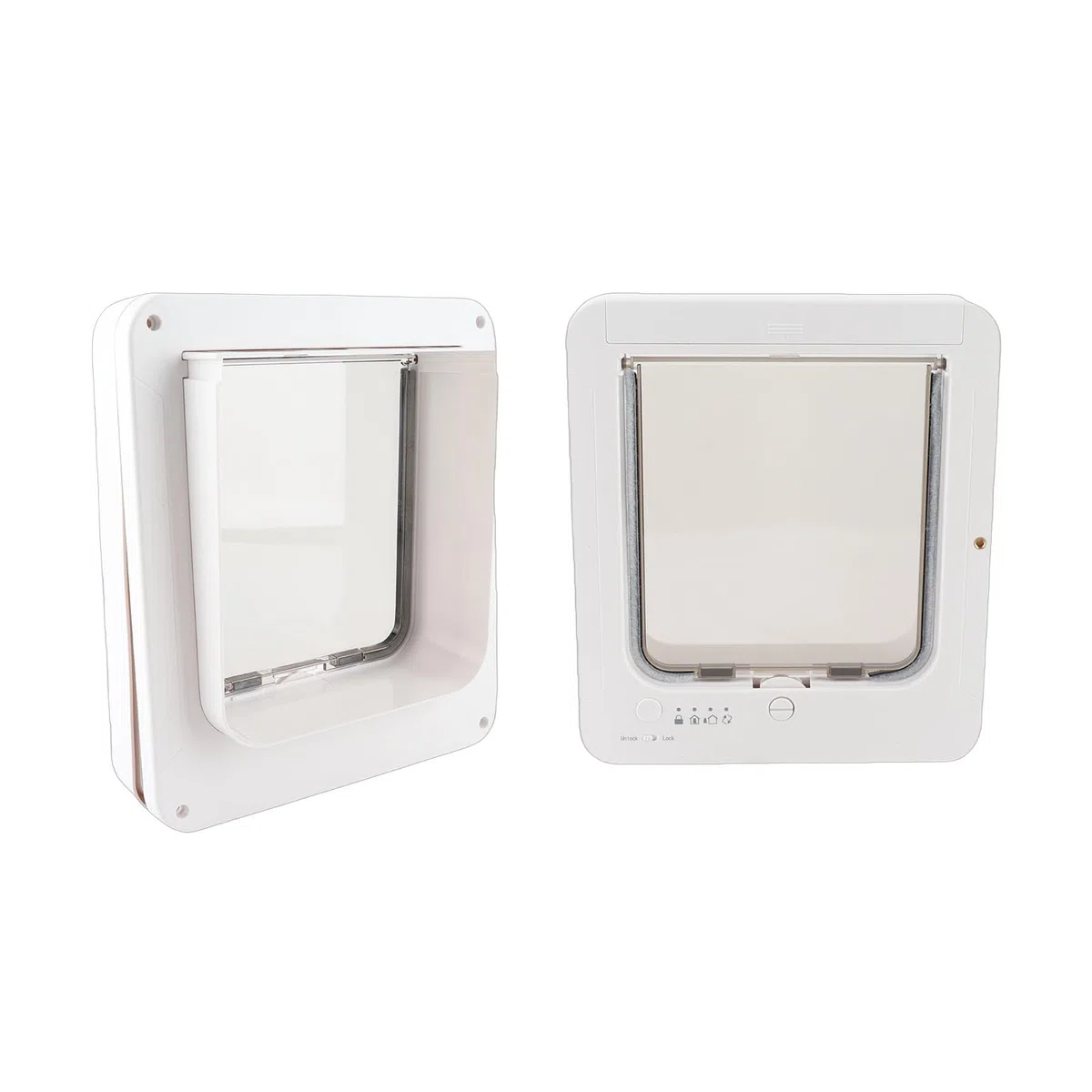 Puerta Inteligente para Gatos, Puerta para Mascotas con Detección Automática con Tecnología Activada por Collar, Entrada de 2 Vías, Fácil Operación para el Hogar, Construcción de Plástico