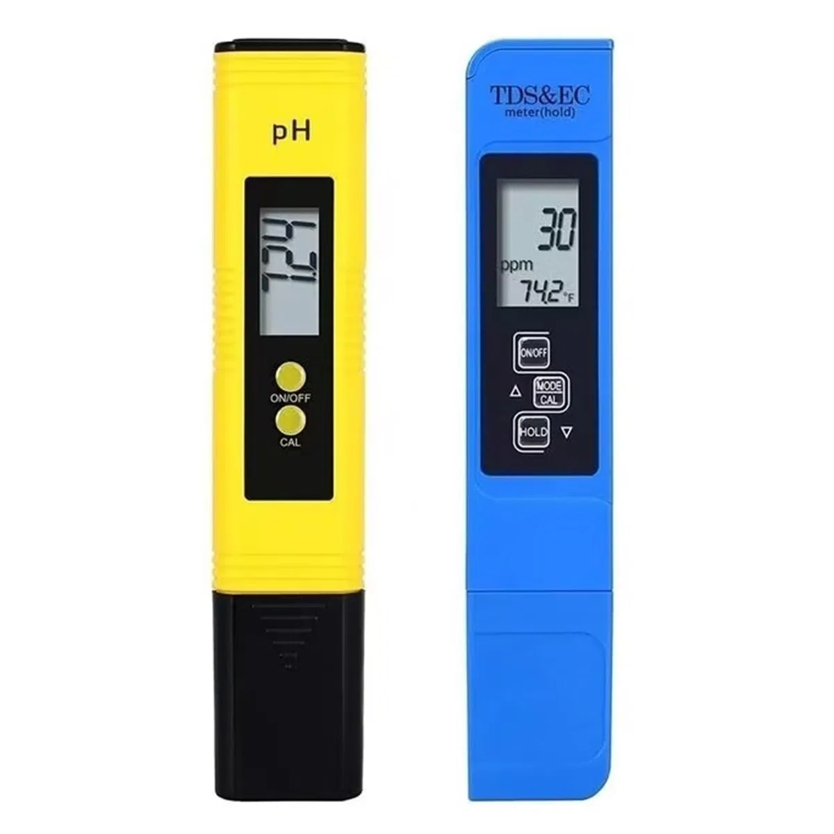 Medidor Agua Medidor TDS Digital Water Tester 0-14 PH Meter 0-9990ppm & EC LCD Pureza del Agua PPM Filtro De Acuario con Baterías Multiusos Preciso Fácil(PH TDS Blue Battery)