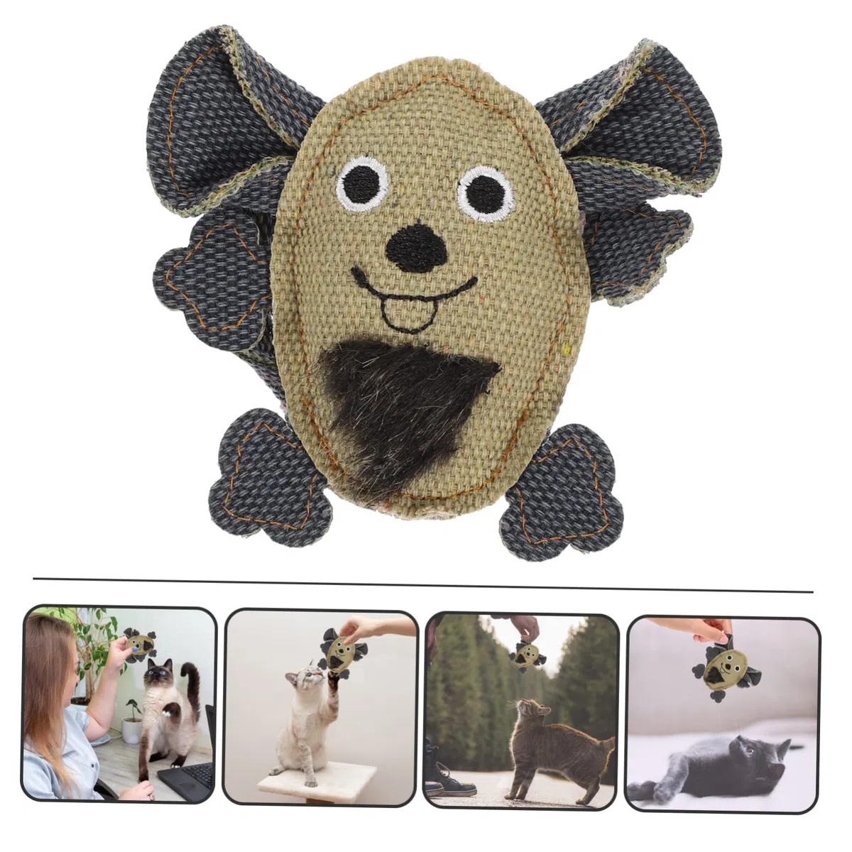 Kisangel 15piezas Juguetes para Gatos De Lona Forma De Ratón Juguetes Masticables para Gatitos Accesorios Interactivos para Mascotas Estimulación y Entretenimiento Interior