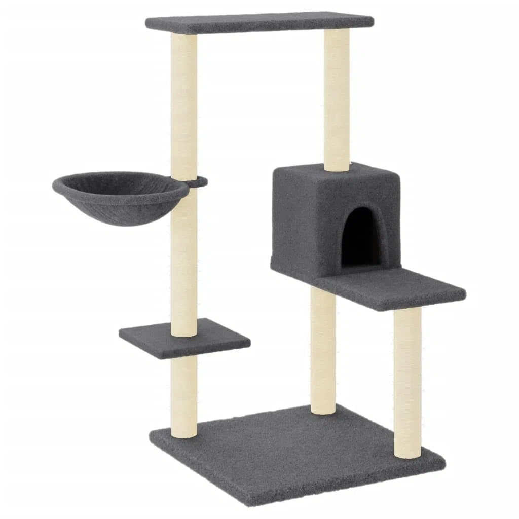 Rascador para Gatos con Postes de sisal Gris Oscuro 95 cm, LAPOOH Rascador Gato, Arbol Rascador para Gatos, Gatos Accesorios, Torre Gatos, Arranhador para Gatos, Casa para Gatos