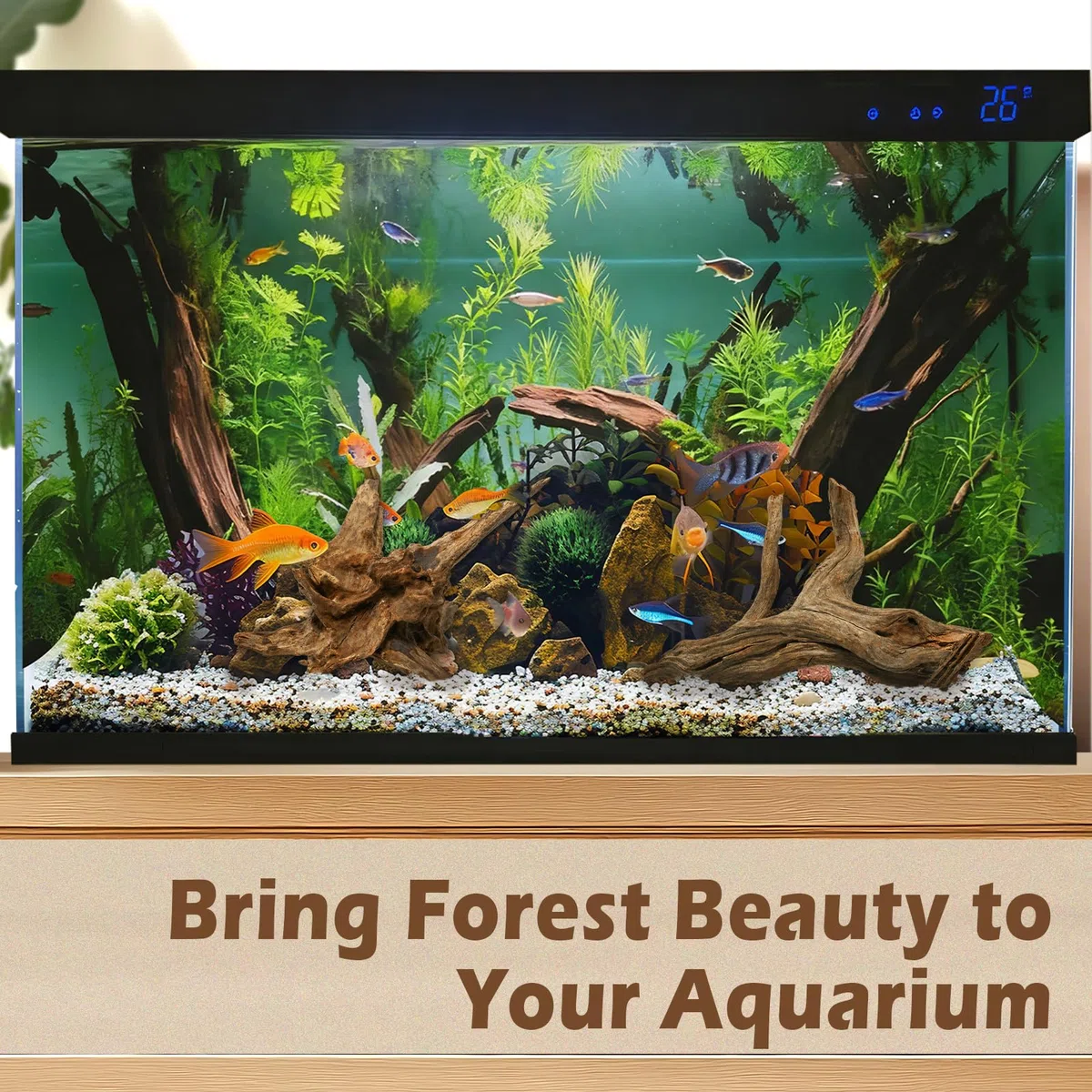 3 piezas de madera flotante natural de 8 pulgadas para acuario y tanque de reptiles, decoración de madera única de 7 a 8 pulgadas para pecera, tortugas, lagartos, serpientes, madera flotante natural