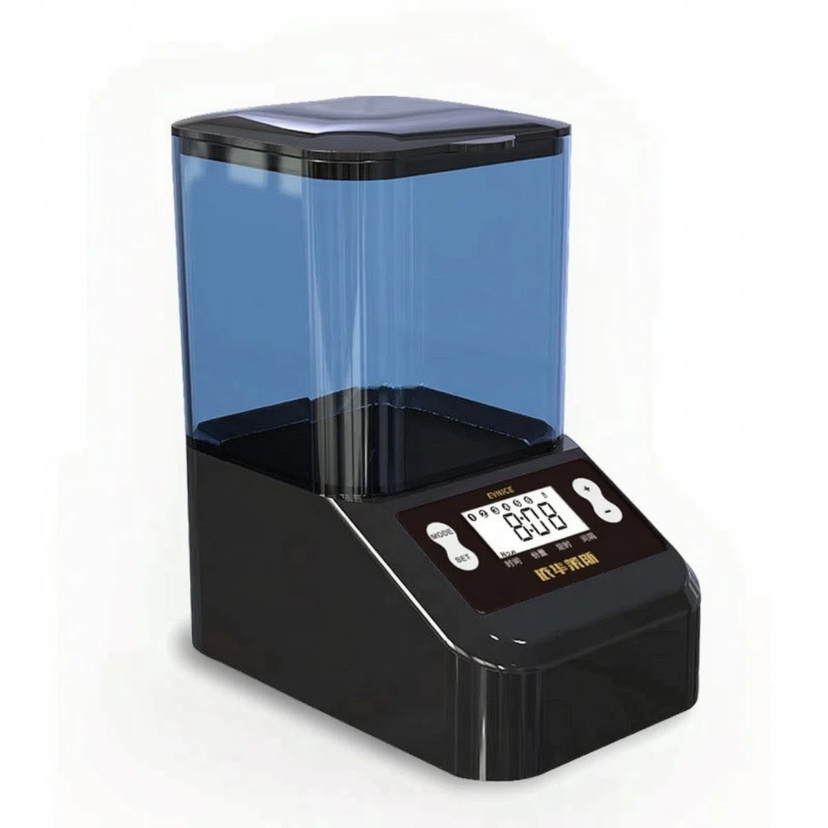 Alimentador Automático Peces Programable Alimentador Peces con Tolva Transparente Ajustable para s, Negro