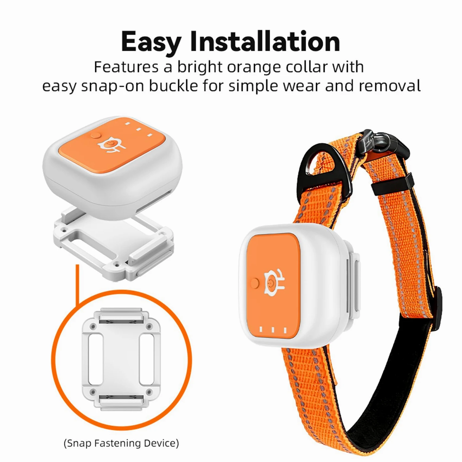 Annadue Rastreador GPS Portátil para Perros Gatos, Ligero Seguimiento en Tiempo Real, Localizador Inteligente de Rastreador de Mascotas, Collar de Cerca Electrónico con Alerta SOS (Versión Americana)