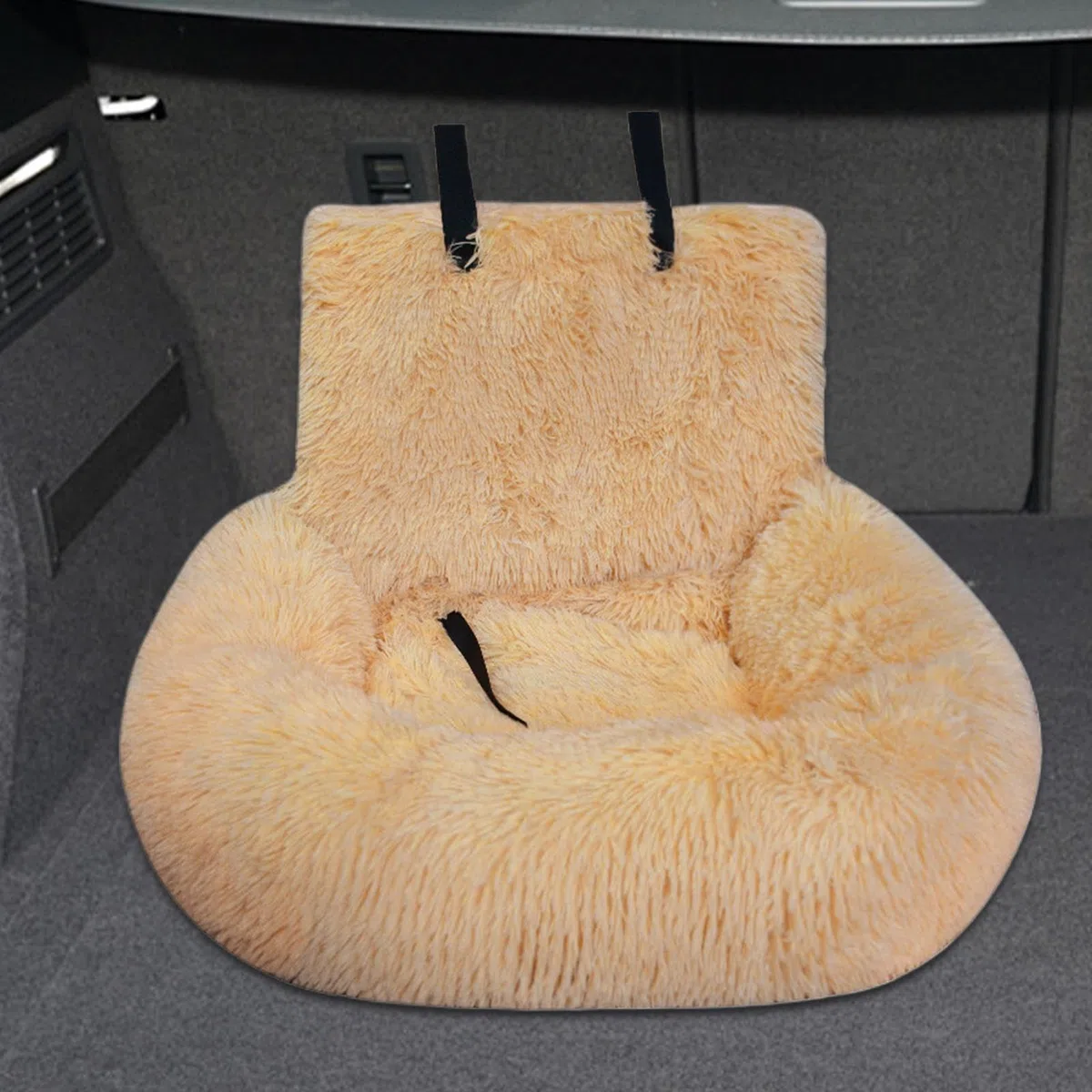 Asiento de coche para , cojín de asiento de coche de felpa para cachorros, cojín de cama de mascotas antideslizante para viajes, camping, senderismo, desplazamientos diarios