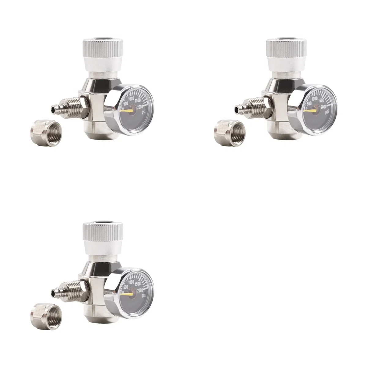 3X Regulador de CO2 para Acuario Manómetro de 2000 Psi para Tubo de Succión de 6 mm 3/8-24UNF