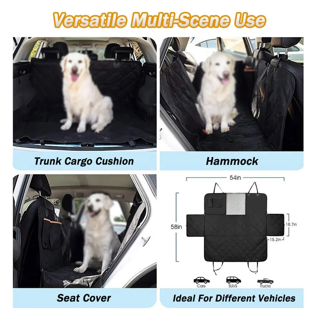 Protector Asiento Coche Perro para Mercedes-Benz B-Class 2010-2025 MPV 5-Seater, Impermeable Antideslizante Asiento Trasero con Ventana de Malla y Bolsillos,All-Black Version