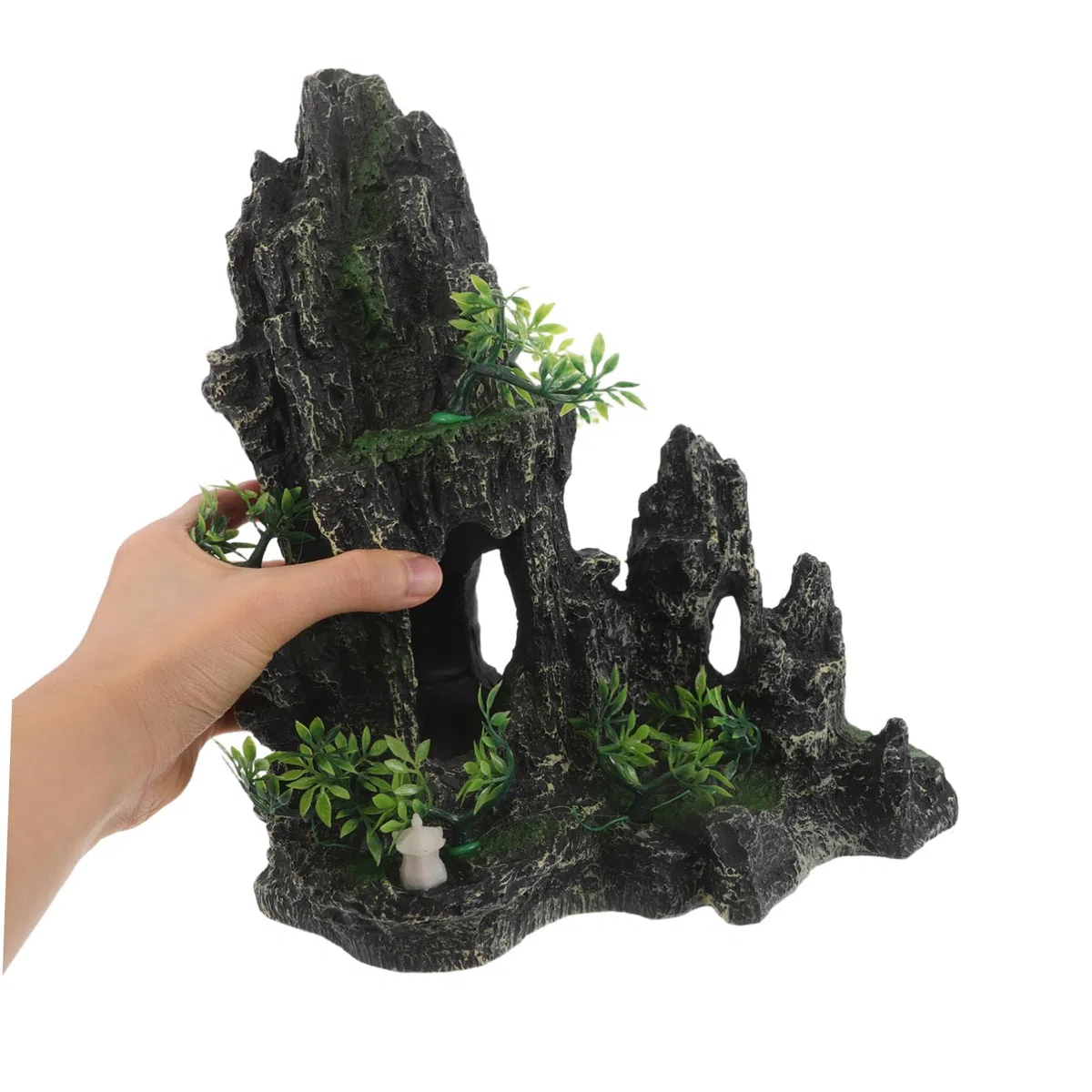 Decoración para Peceras con Piedra Artificial Simulada Cueva Refugio para Camarones Roca Resinada Resistente y Fácil de Limpiar para Acuario Natural y Saludable