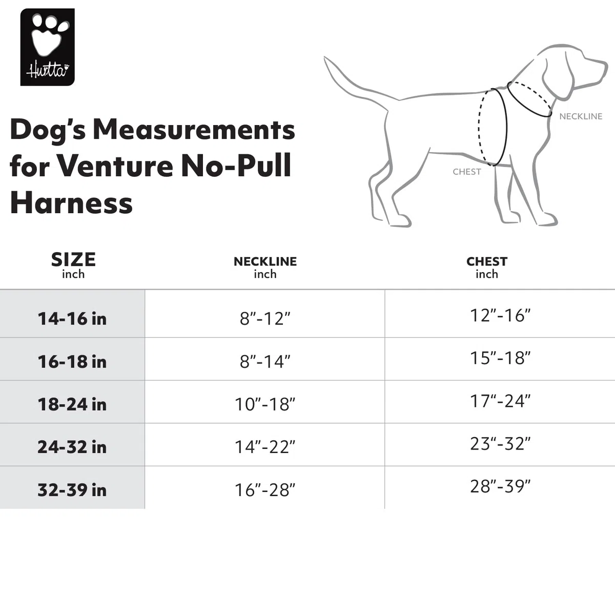 Hurtta Venture - Arnés para Perro sin tirones, Sombra, 16-18 Pulgadas