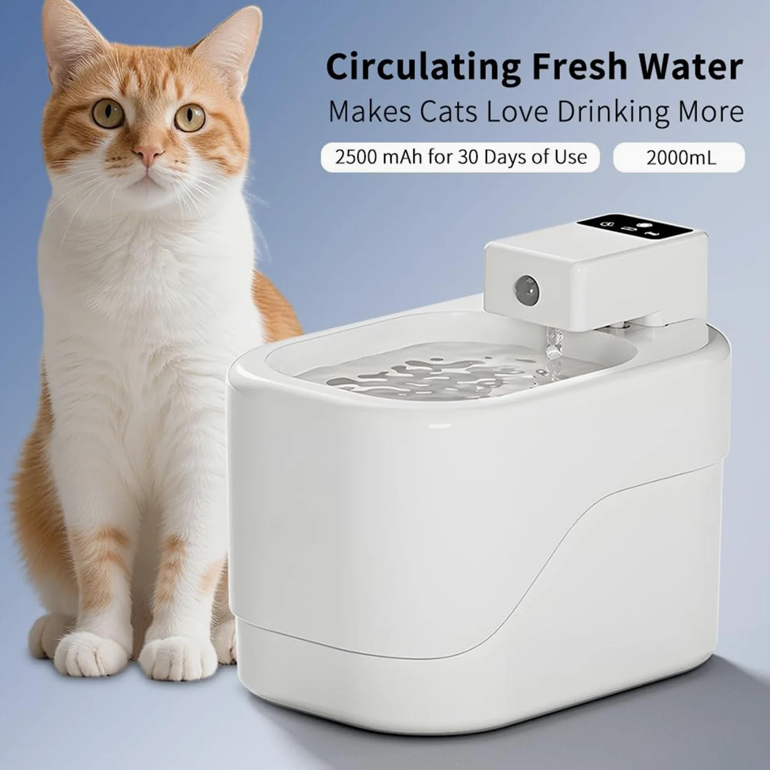Fuente de Agua Automática para Gatos Dispensador de Bebida Inalámbrico de 2 | Fuente de Agua Recargable para Mascotas para Animal Pequeño Animal Pequeño de Interior en el Suelo