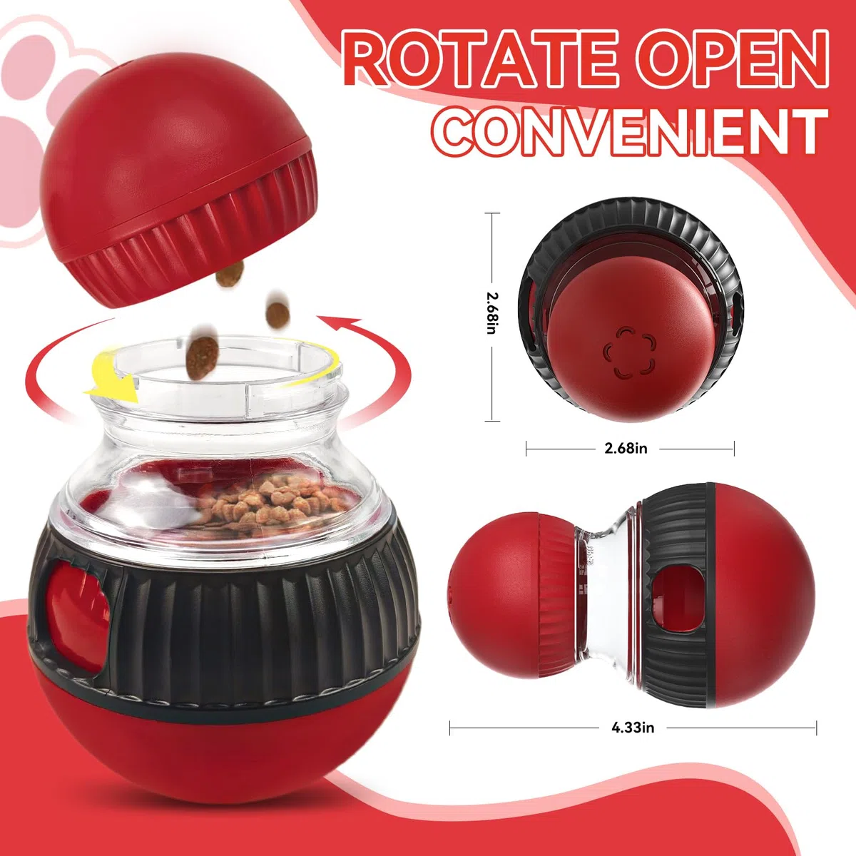 Dispensador de golosinas para gatos, dispensador de bolas de juguete para gatos, juguetes interactivos, rompecabezas de interior, rompecabezas de comida lenta, resuelve el aburrimiento y aumenta la