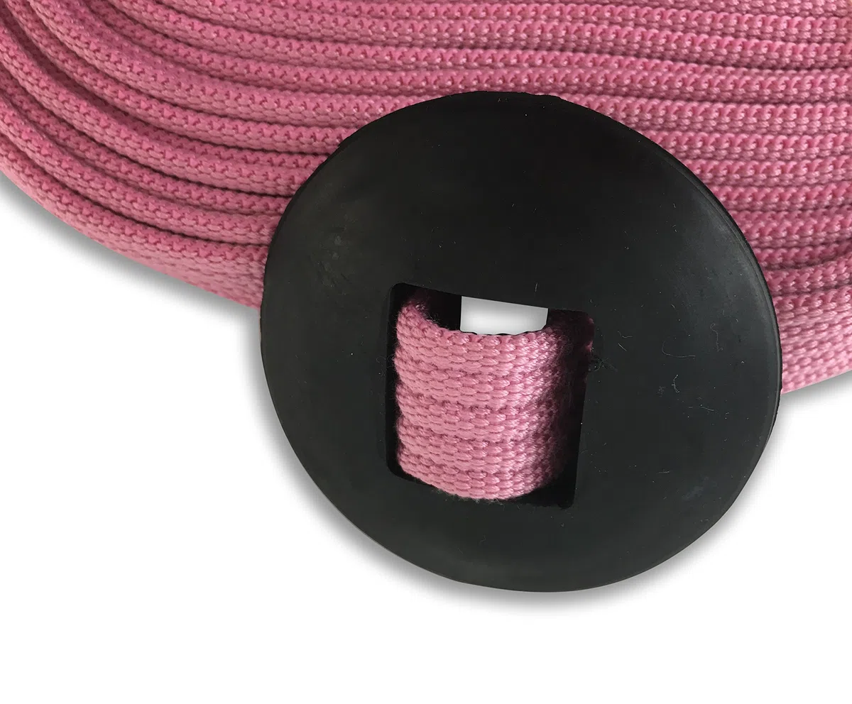 24 de soporte de algodón Web Lunge línea con tornillo tapa y tope de goma, color por Southwestern Equine, Rosado