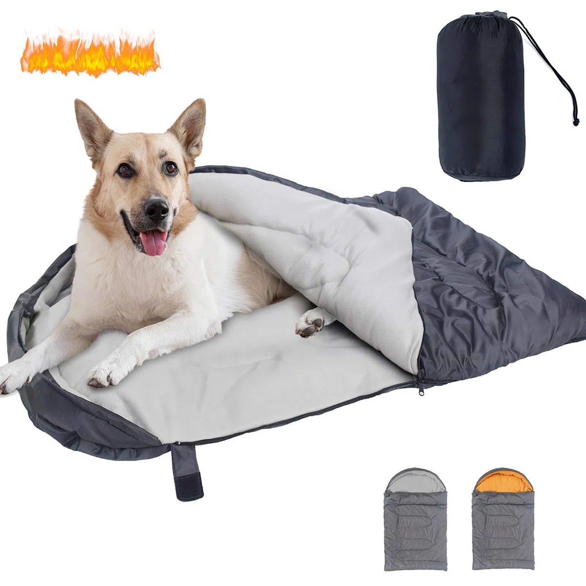 Saco de dormir para perro, impermeable, cálido, plegable, con bolsa de almacenamiento para interiores y exteriores, viajes, camping, senderismo, mochila (43 pulgadas de largo x 27 pulgadas)