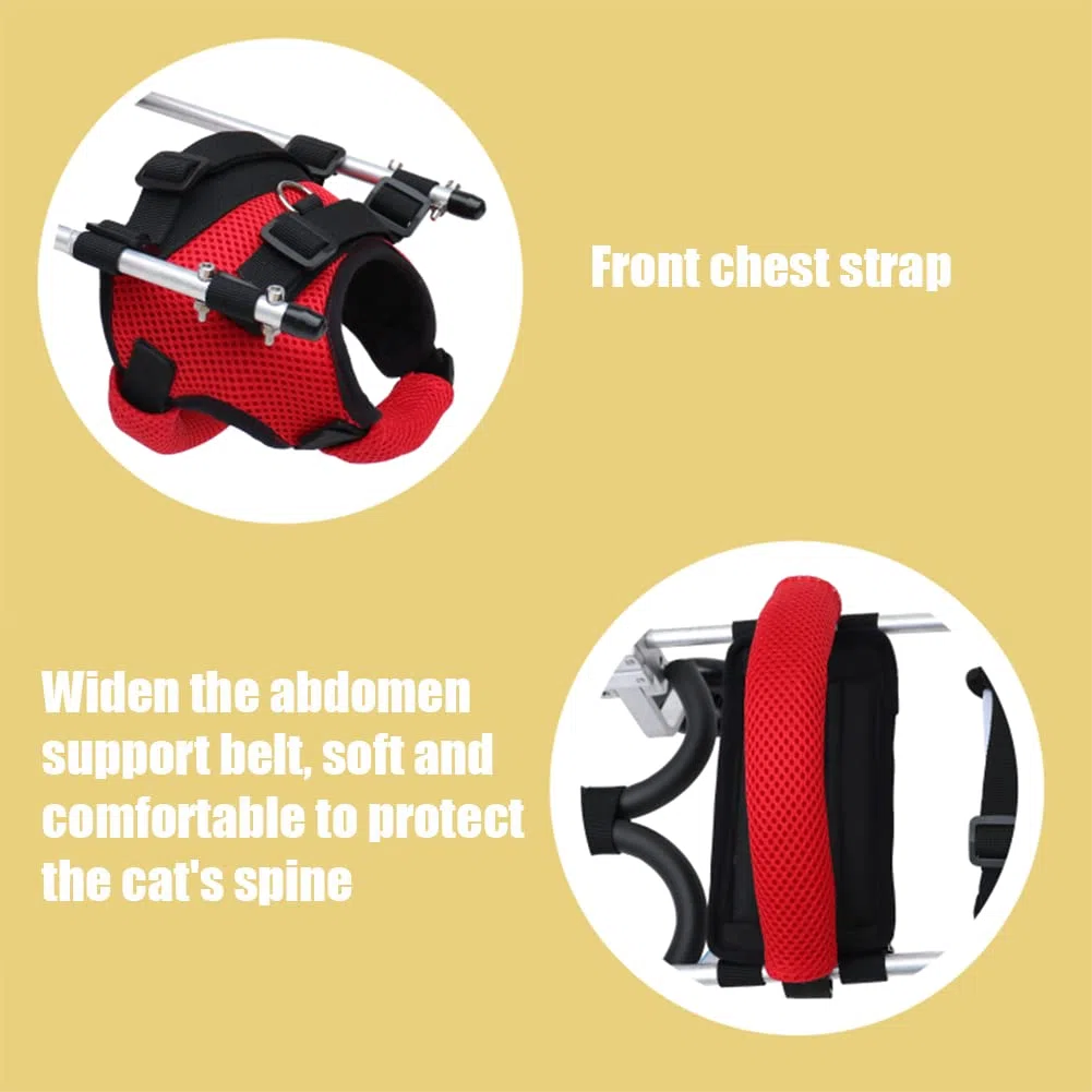 N.F. Silla de Ruedas para Gatos, Silla de Ruedas para Mascotas Liviana de 2 Ruedas, Ruedas para Caminar Asistidas Ajustables para discapacitados Gatos pequeños débiles y Perros pequeños 0.8-8kg
