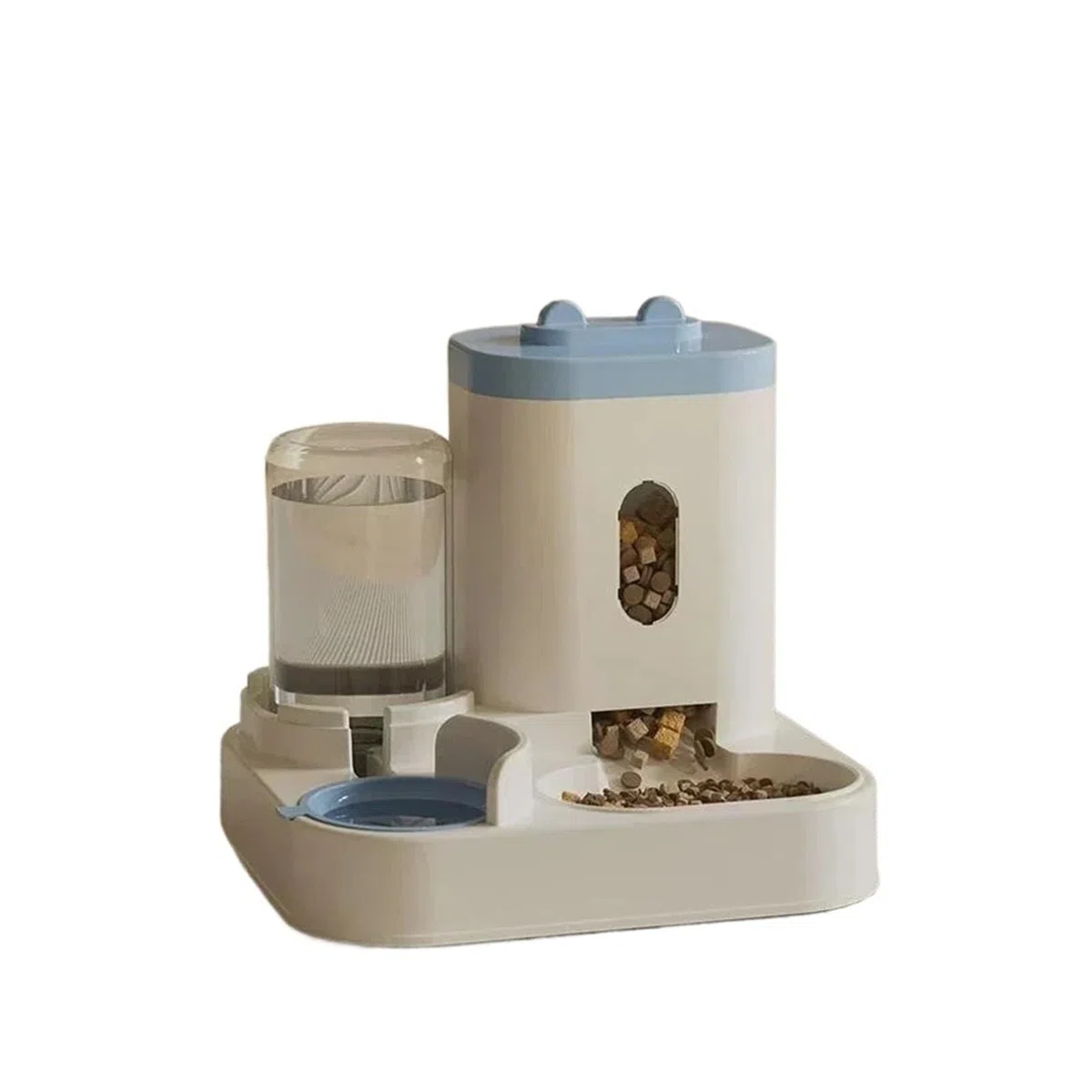 comedero automático para Gatos, Comedero Elevado 2 en 1 con Bebedero for Perros y Gatos. Accesorios for Mascotas(Blue)