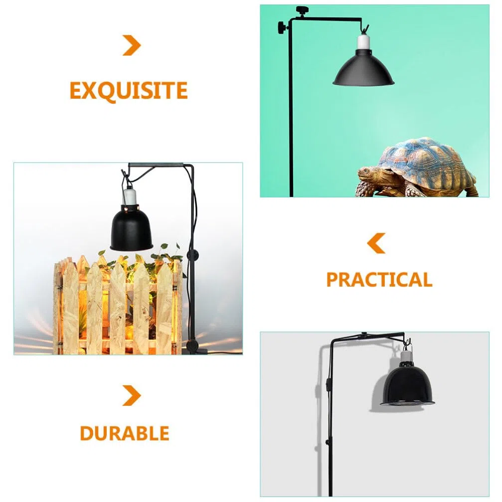 POPETPOP Lámpara para Reptiles, Estante, Portalámparas de Metal, Portalámparas Ajustable para El Hogar, Cangrejos Ermitaños para Terrario de Reptiles, Tortugas, Arañas