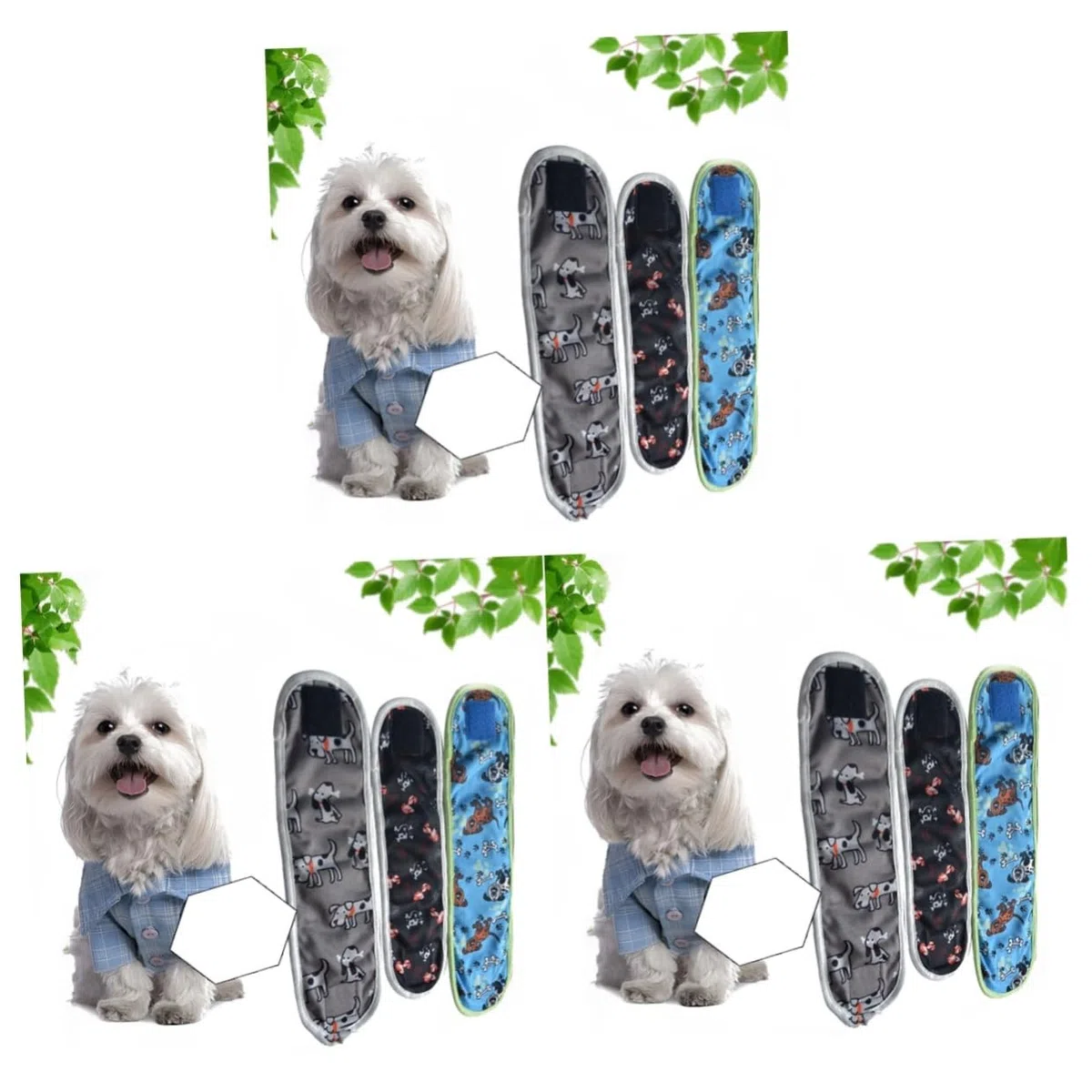 SUPVOX 3 Juegos De Ropa Interior para Perro Reutilizables De 9 X 30 Cm De Algodón Lavables A Máquina Evitan Que Se Marque El Territorio. 3 Unidades.
