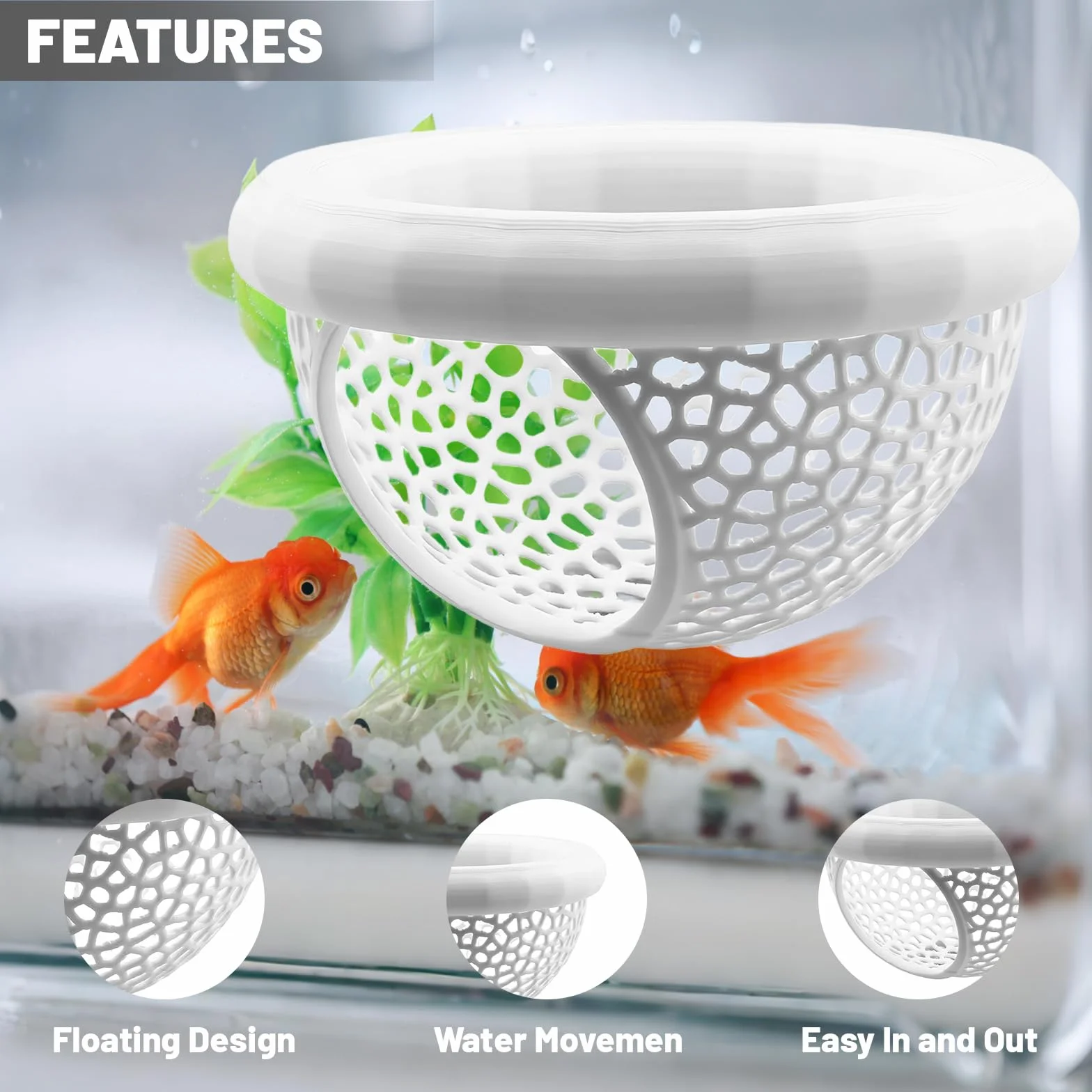 Pieles flotantes de peces Betta para acuario, adecuadas para luchar contra peces, camarones y peces pequeños, hamaca multifuncional, accesorios decorativos para esconder acuarios (blanco)