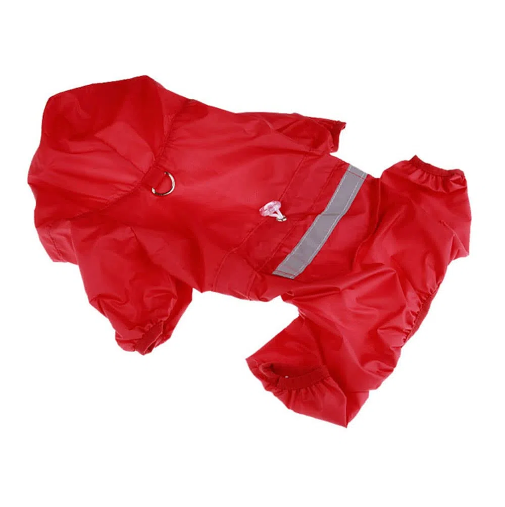 Chubasquero para Perros, Mono Impermeable for Mascotas, Gatos y Perros, con Capucha Reflectante, Ropa de Exterior for Cachorros, Chaqueta for pequeños, Suministros for(Red,L)