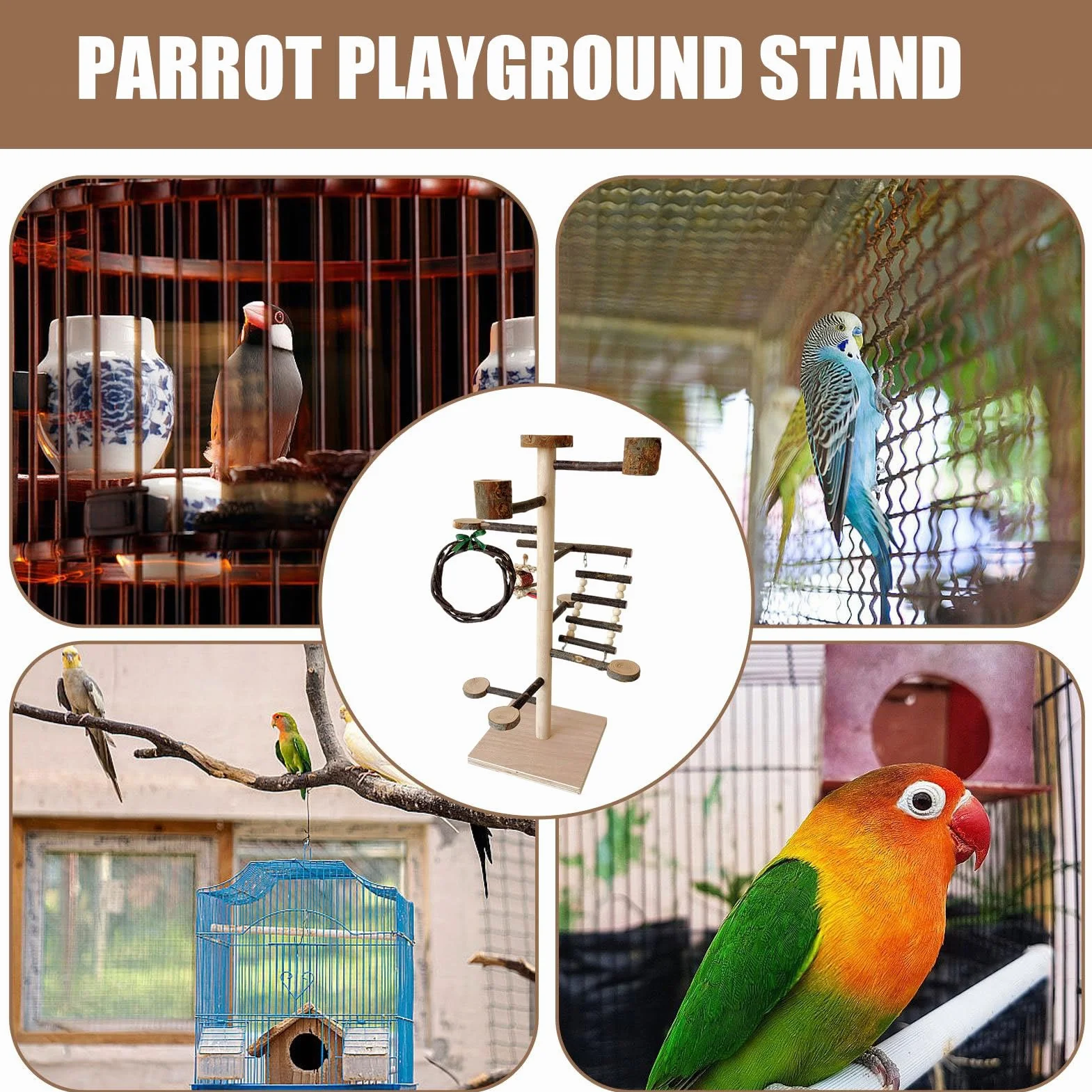 Soporte De Percha Para Aves Juguetes de Madera y Accesorios para Jaulas de | Posadero de Juego para Periquitos Para Hogar Periquitos Cotorras Agapornis Canarios y Ninfas
