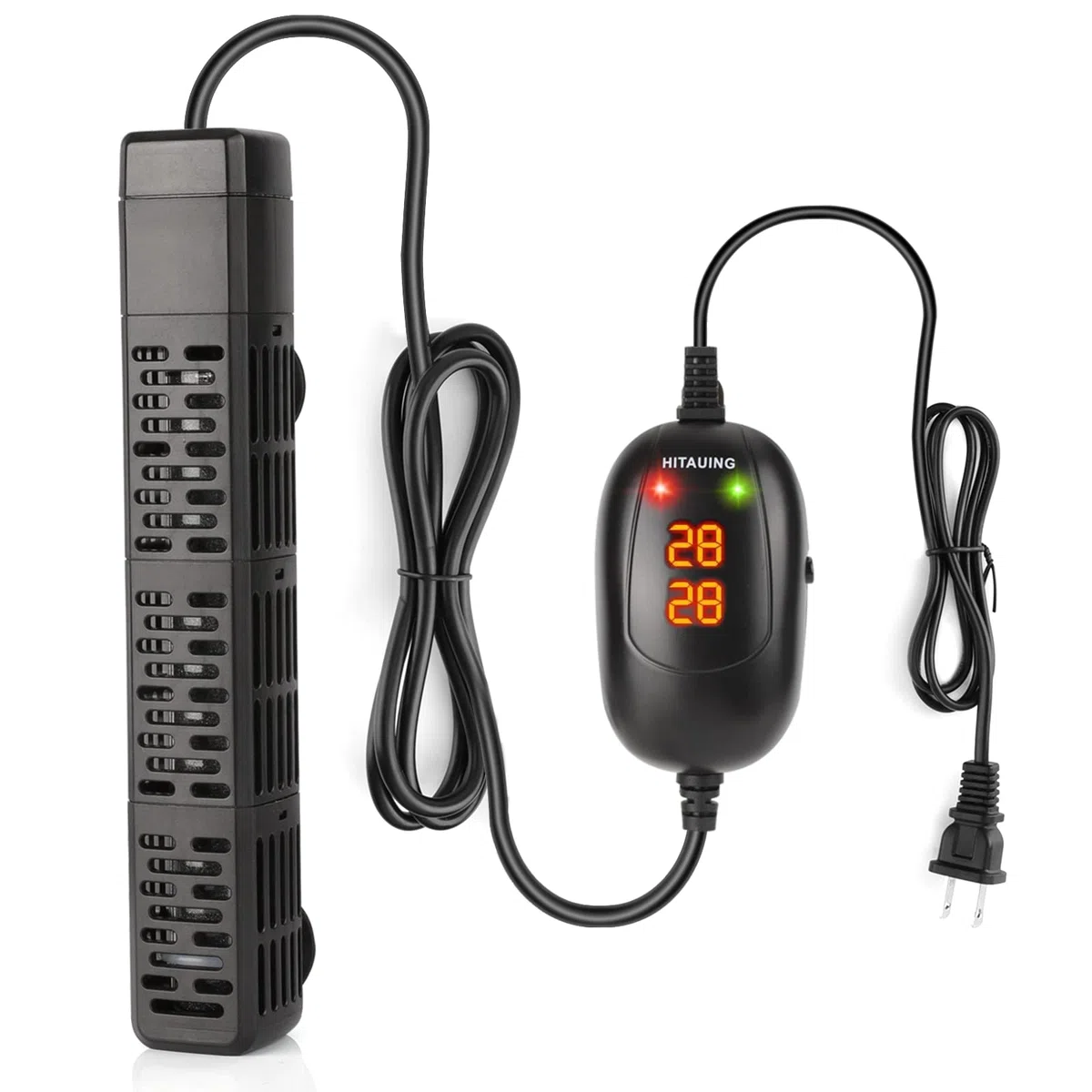 HiTauing Calentador de acuario, 50 W/100 W/200 W/300 W/500 W calentador sumergible para pecera con protección contra sobretemperatura y apagado automático al dejar agua, apto para agua salada y agua