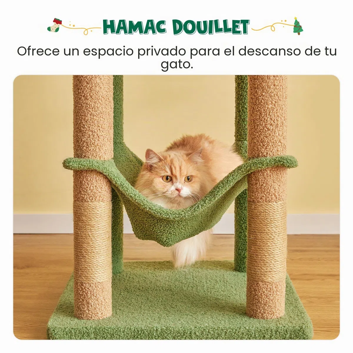 Árbol para Gatos Green, Torre de Varios Niveles de 163 cm para Gatos de Interior con Postes rascadores Recubiertos de sisal, Plataforma Acolchada, Hamaca acogedora y Juguetes Colgantes.