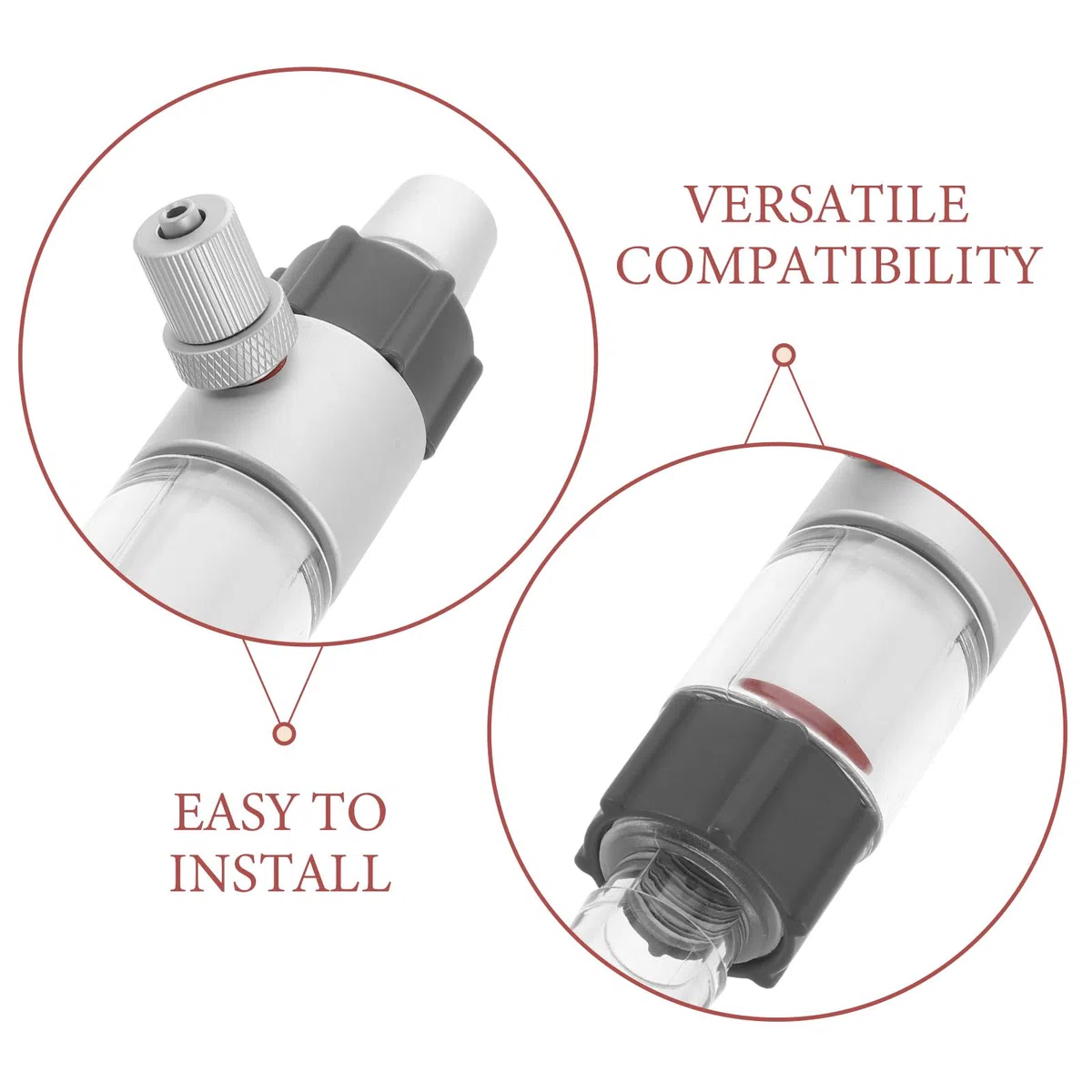 Alipis Difusor de Burbujas para Acuario Difusión de Co2, Compatible Mangueras de Agua, Material Acrílico y Aleación de Aluminio para Acuarios