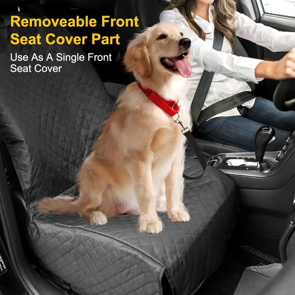 Vailge Funda de Asiento de Coche 6 en 1 para Asiento Trasero, división 60/40, 100% Impermeable, con Ventana de Malla, Evita arañazos, Hamaca de Coche para Perro, Grande