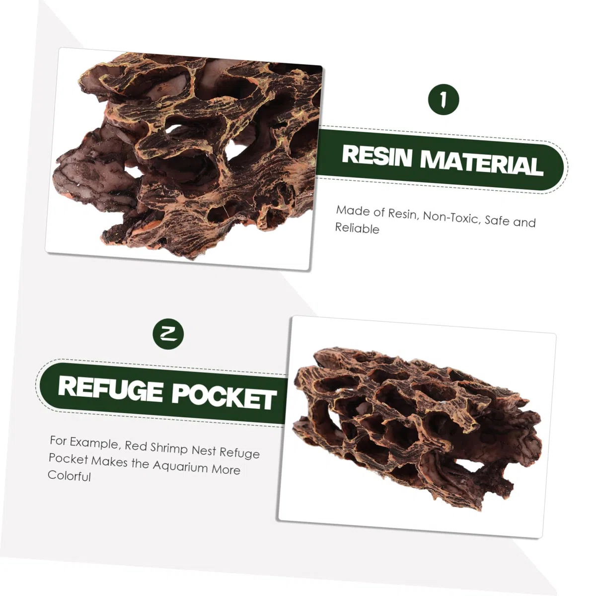 Happyyami 5piezas Escondite De Camarones y Peces para Acuario Decoración De Pecera Cueva para Ocultarse Accesorios para Acuarios y Hábitats De Peces