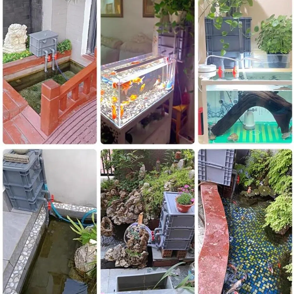 Filtro para Acuario, Caja de Goteo Externa con Efecto Cascada para peceras y estanques, Mejora la circulación del Agua - Requiere Montaje (Bomba y Material filtrante no incluidos).