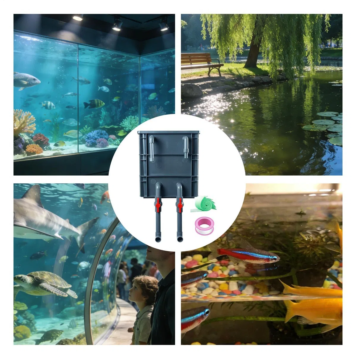 de filtración por para acuario Accesorio de filtración multifuncional