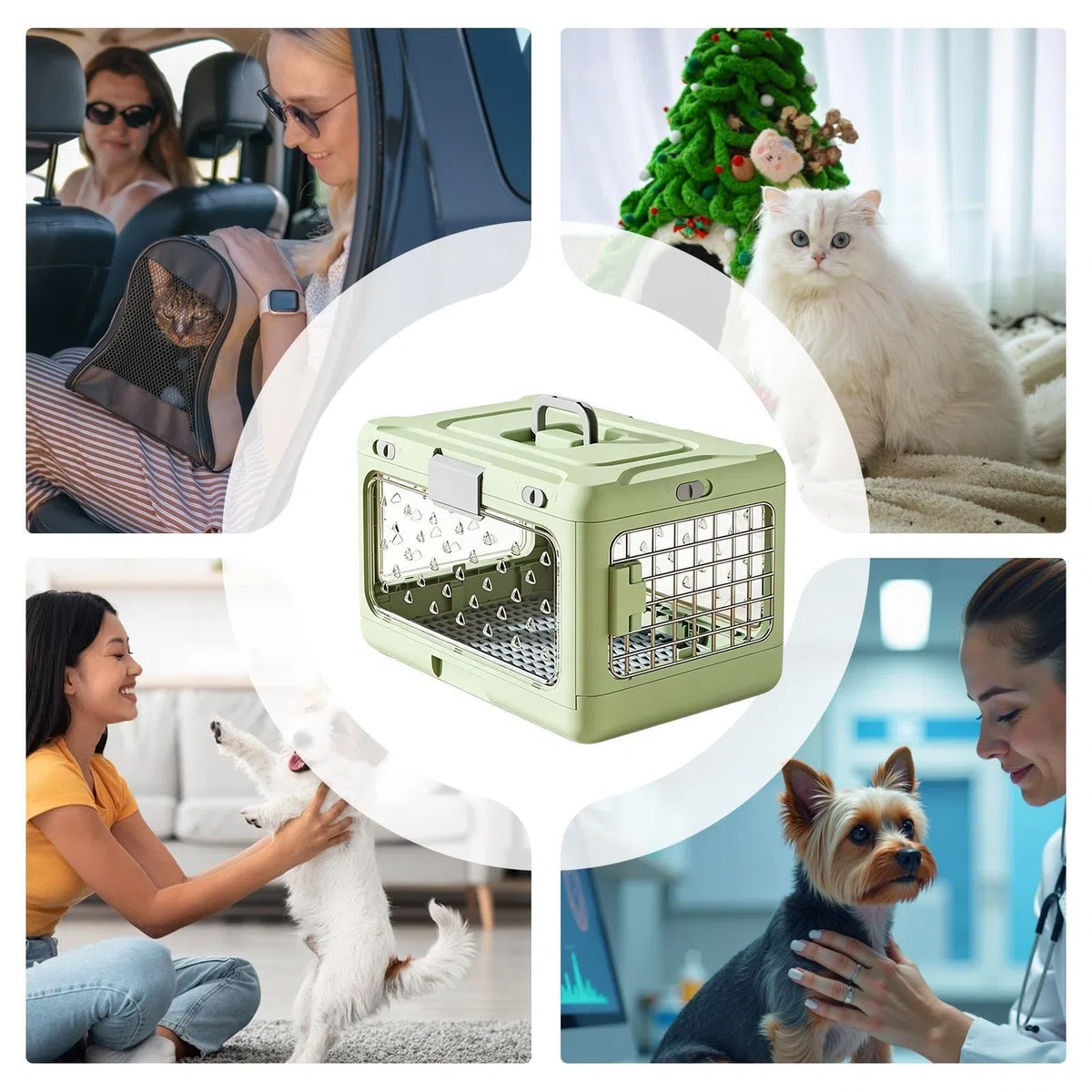 Transportín para Gatos Transporte Plegable Para Mascotas Y Almacenamiento | Transportín Rígido de Perros Salidas con Cachorros y Camping Ciclismo Exterior Caminatas Senderismo Viajes
