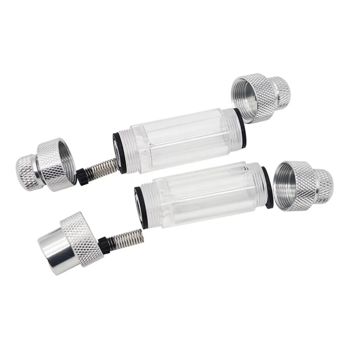 Contador de burbujas de CO2 for acuario, válvula de retención de doble cabezal, regulador de tanque de peces, kit de difusor, accesorios de bomba de aire de reactor (cabeza única)(Double head)