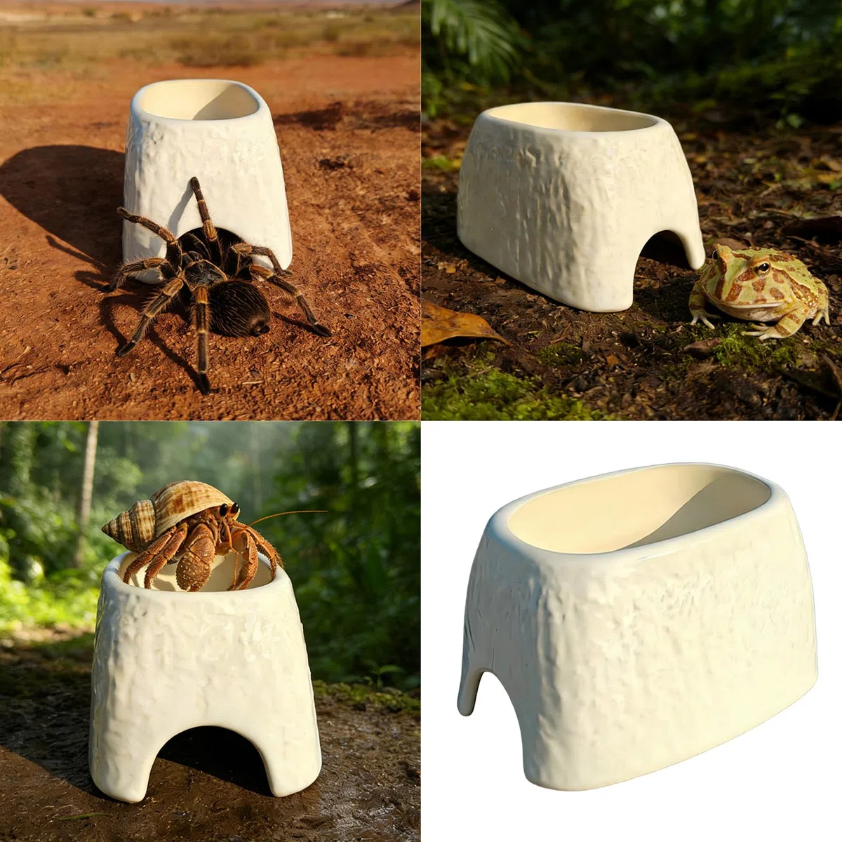 Cueva de peces para tanques de terrario, adornos de hermosa apariencia, escondites para mascotas, terrario, plataforma de escalada, escondites artificiales